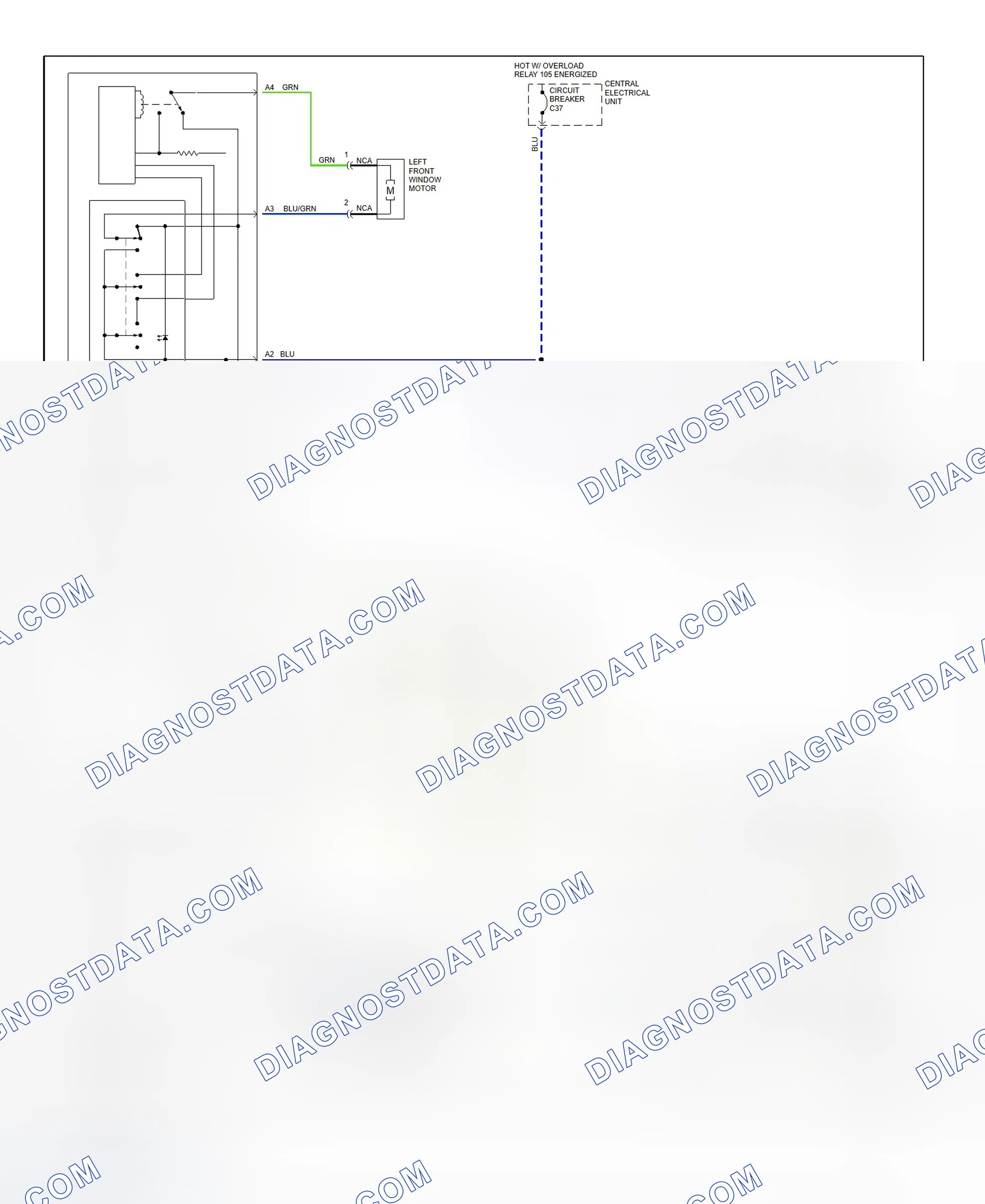 Scheme 10: Power Window System Wiring Diagram (S70 & V70)