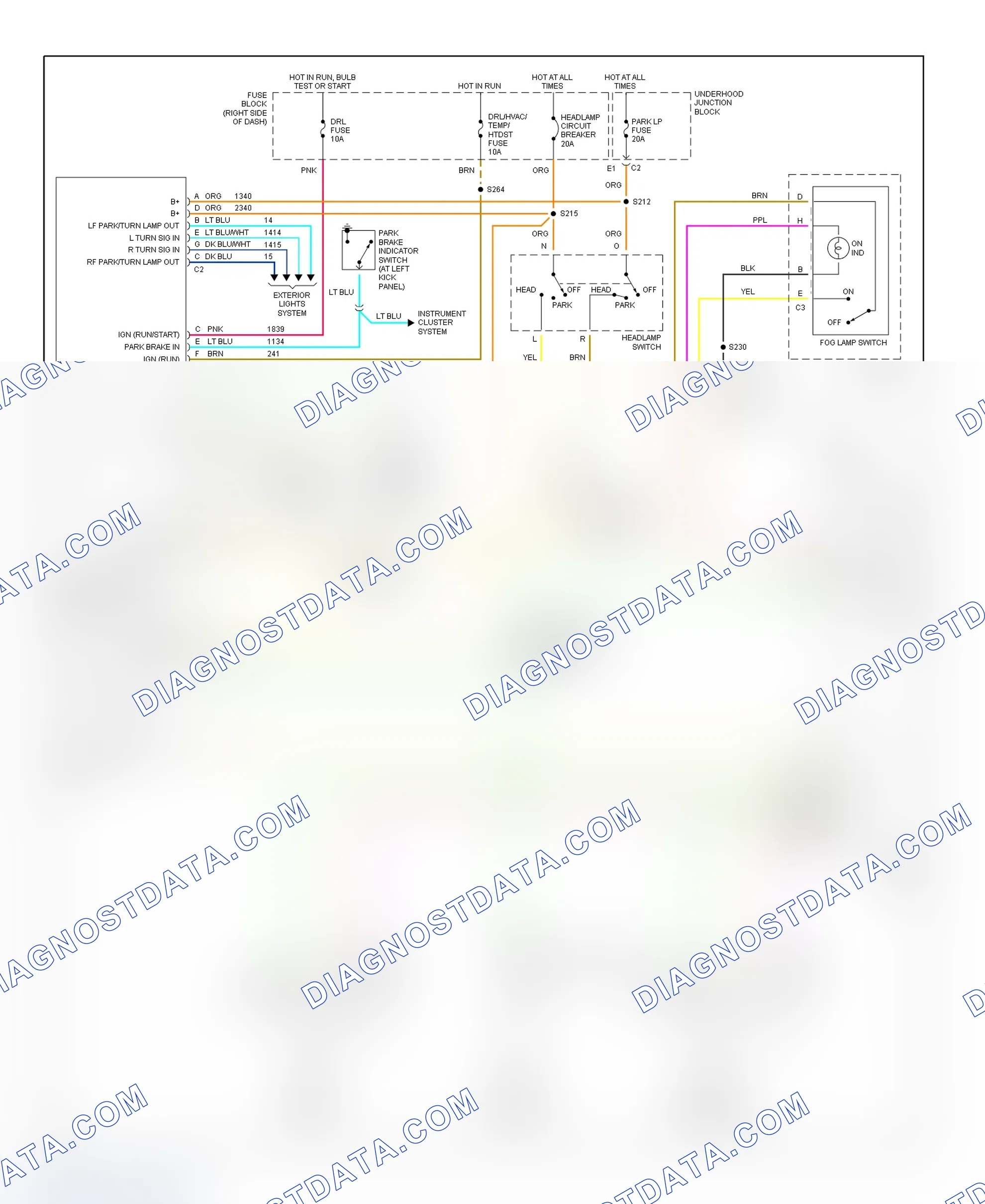 Scheme 28: Headlight Systems & Daytime Running Lights Wiring Diagram (Montana, Silhouette & Venture)