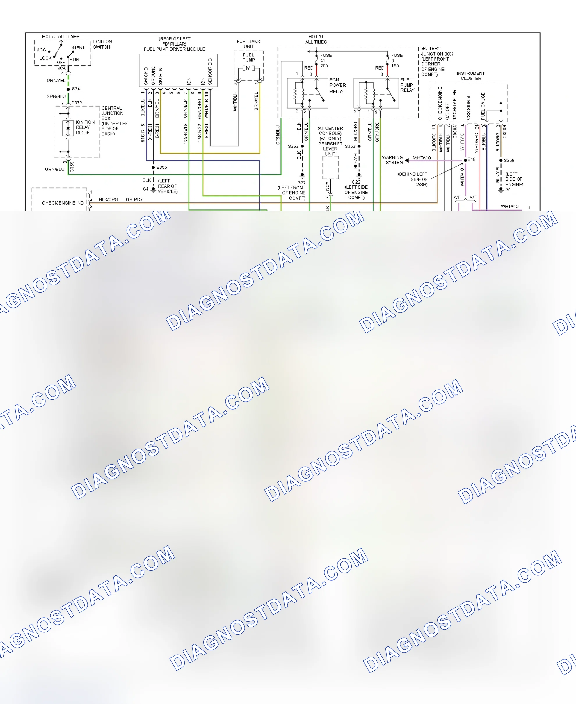 Scheme 12: PCM Wiring Diagram (Cougar - 2.5L - 1 Of 3)