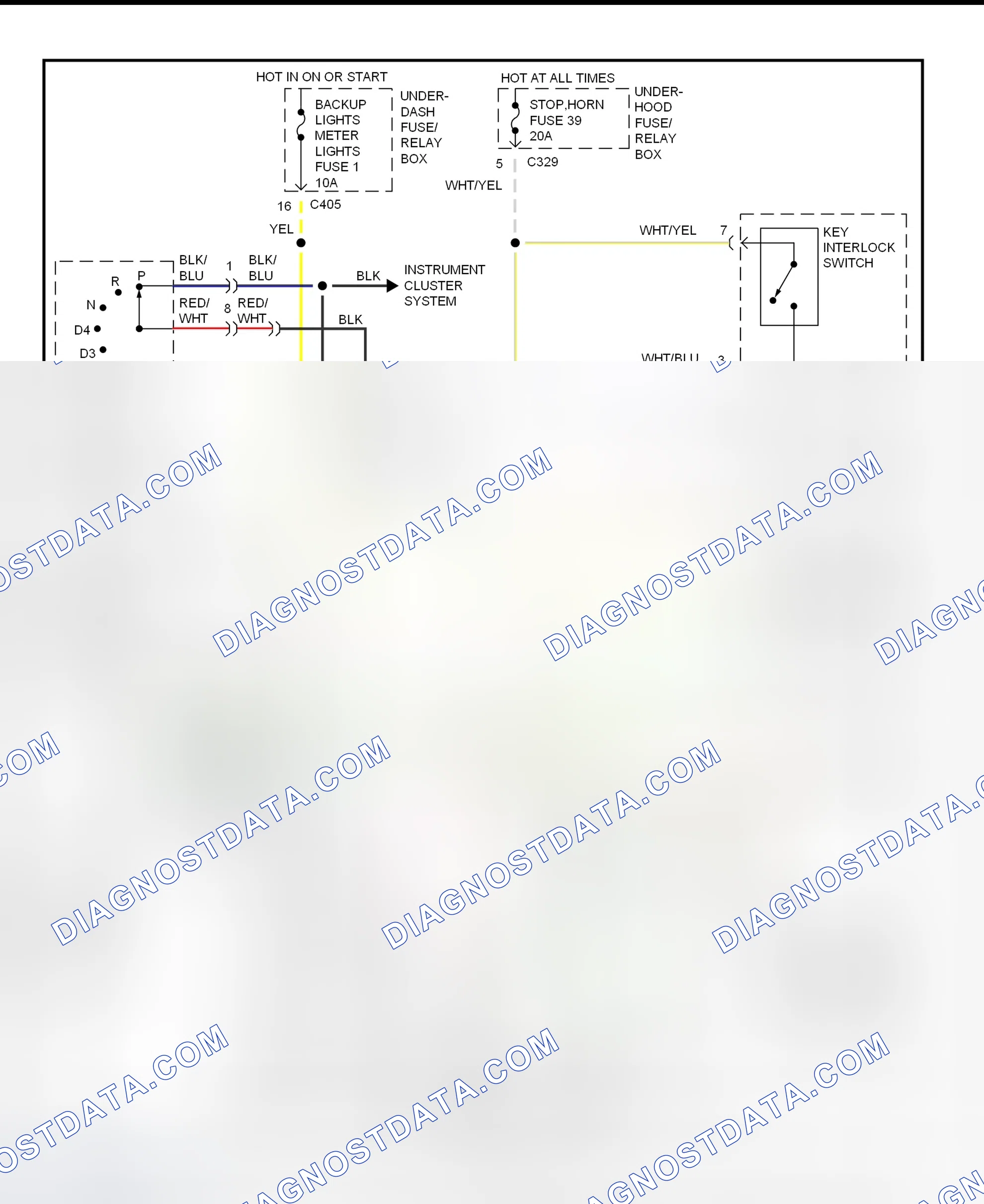 Scheme 41: Shift & Key Interlock System Wiring Schematic (1997-98 Acura 3.2TL)