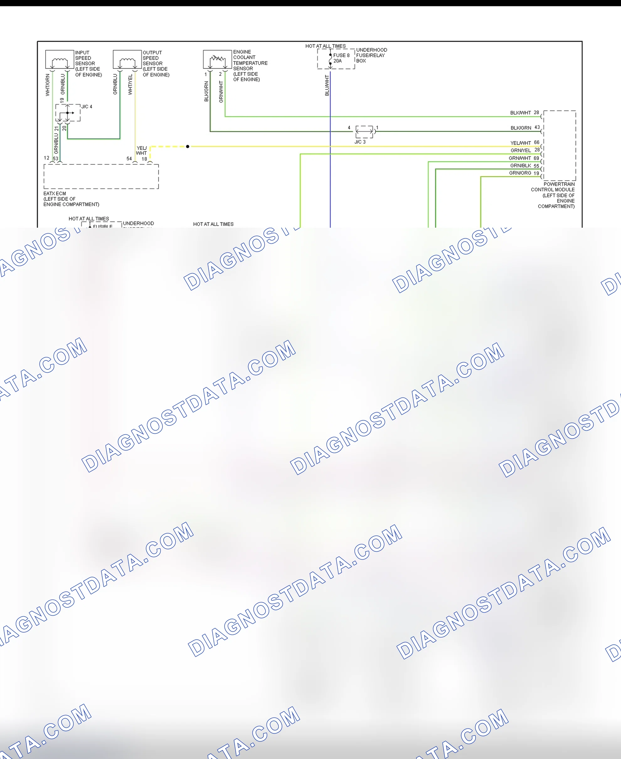 Scheme 28: Electric Cooling Fan Wiring Diagram (Avenger & Sebring - 2.5L)