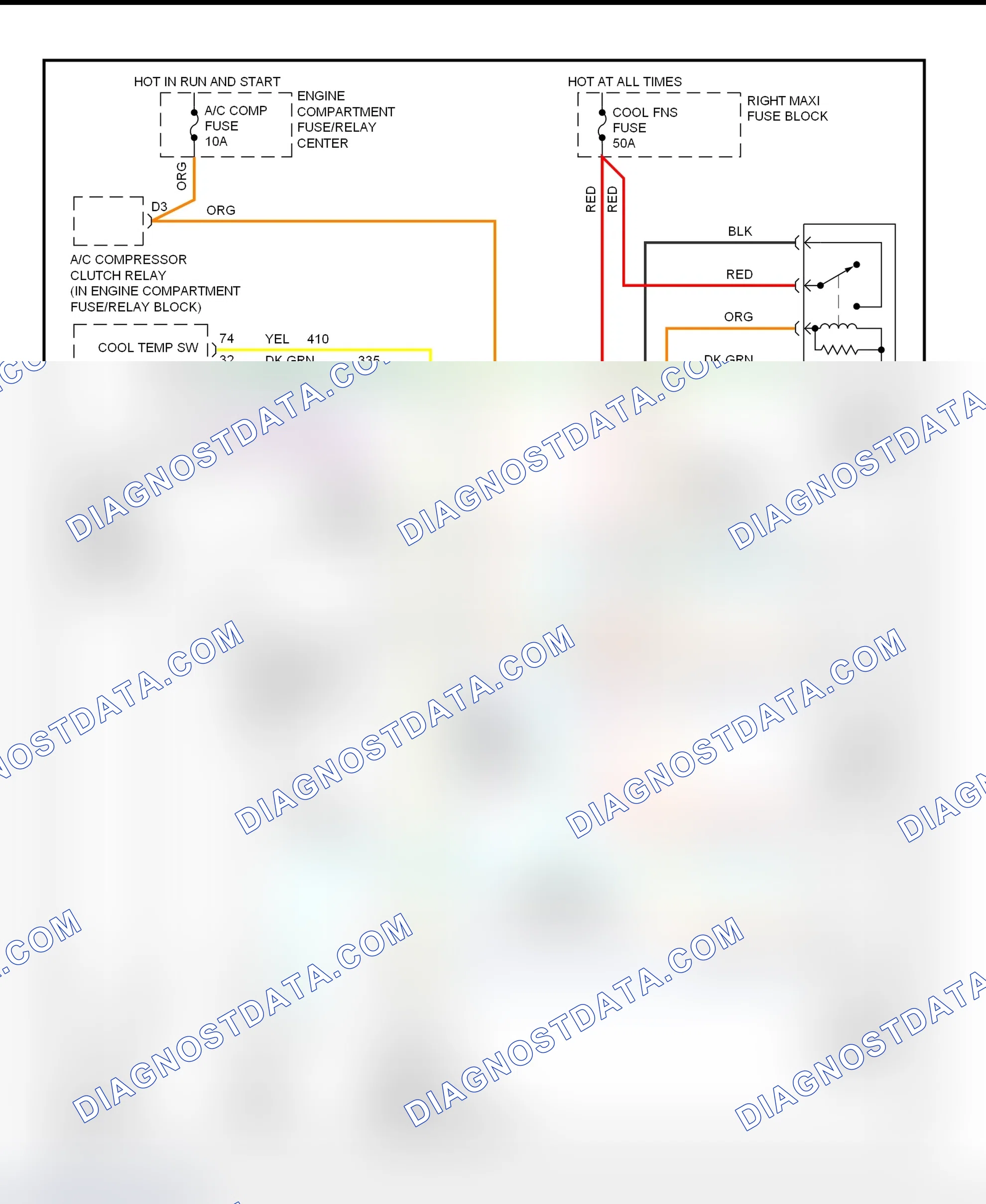 Scheme 32: Cooling Fan System Wiring Diagram (1999 DeVille & Eldorado)