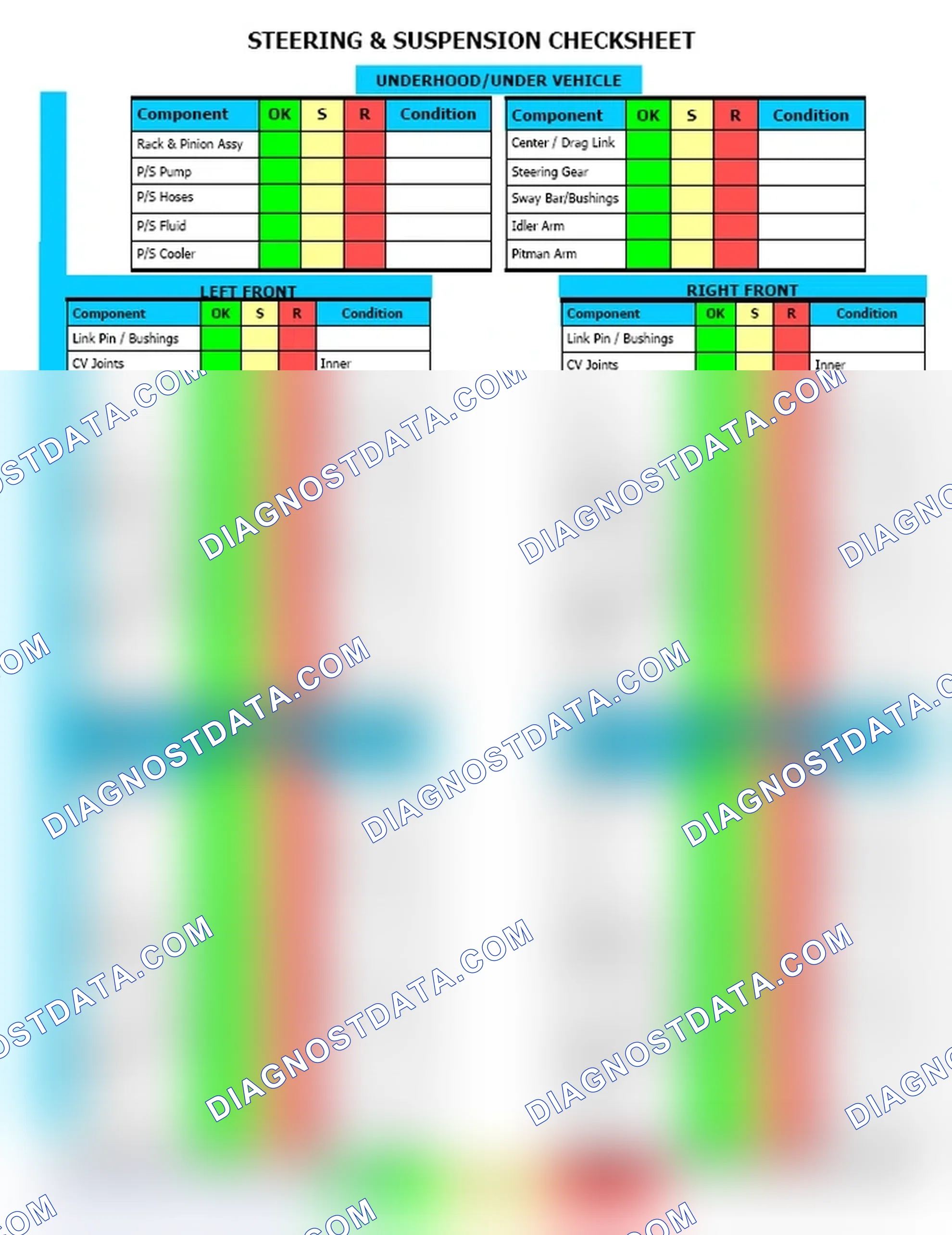 Scheme 12: Steering & Suspension Checksheet (2 Of 2)