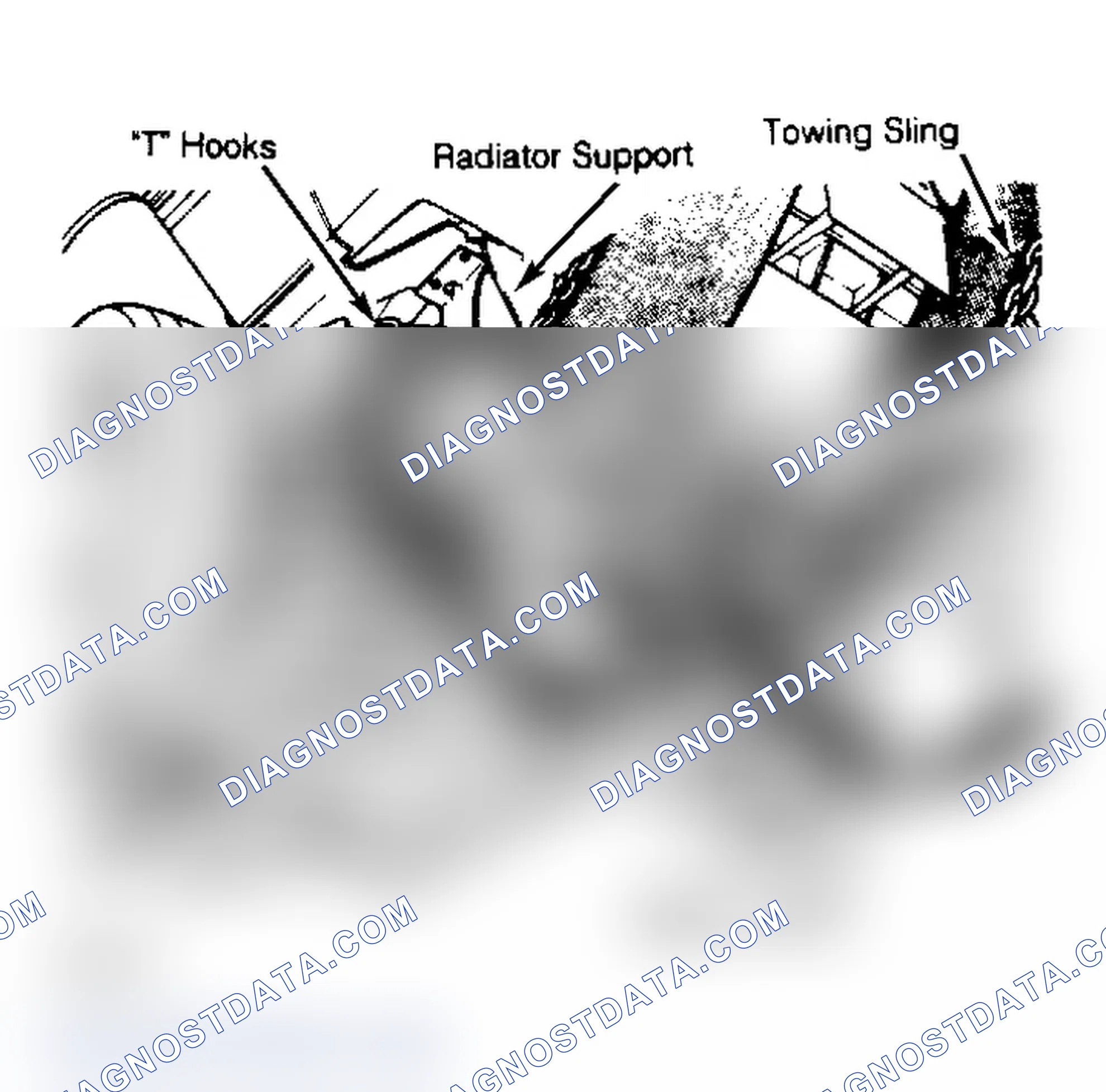 Scheme 6: Front Towing Hookup (Typical). DO NOT attach safety chains to bumper or drive shafts.