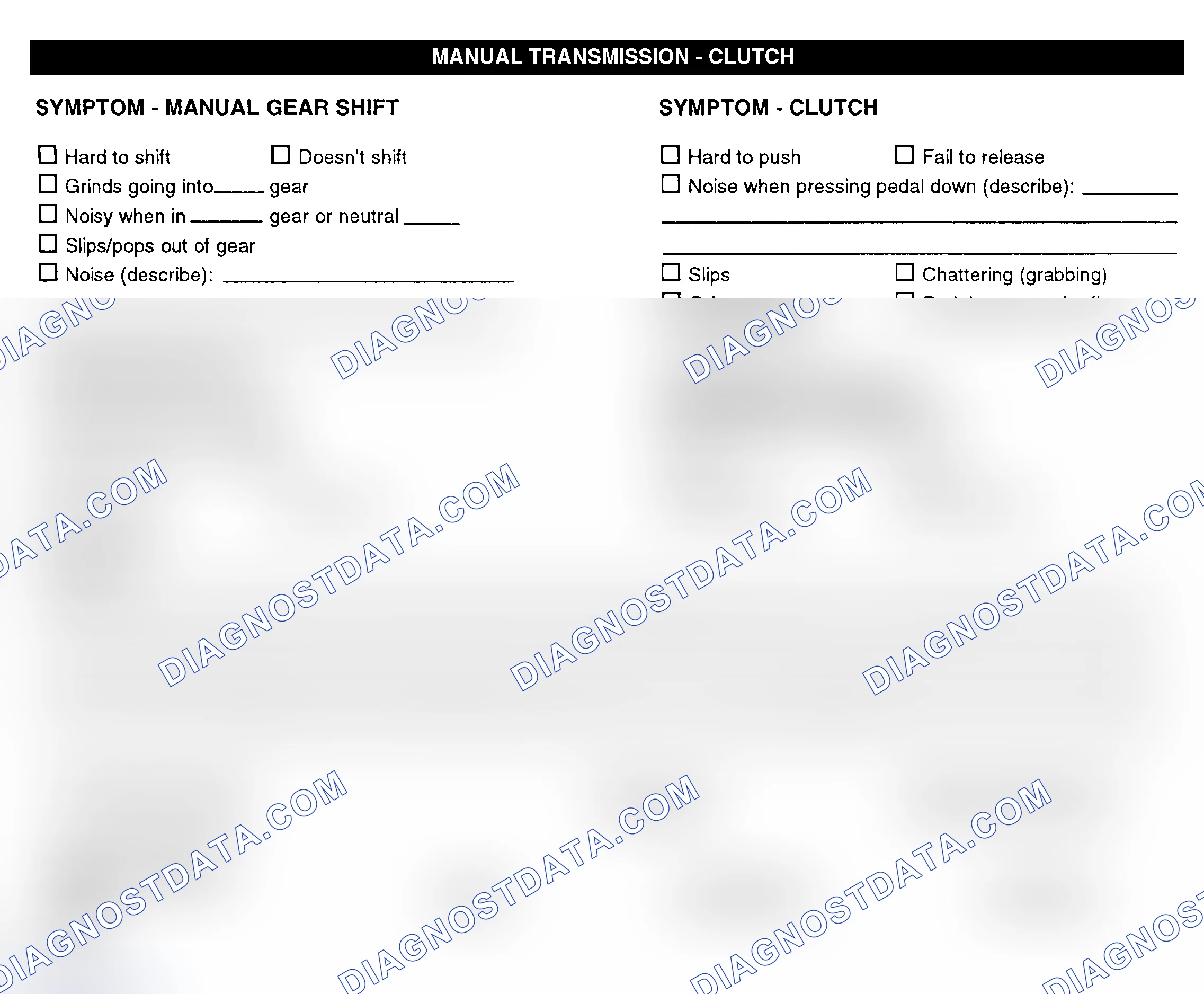 Scheme 10: Manual Transmission & Clutch