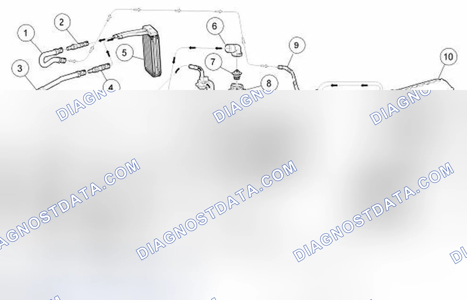 Scheme 16: Coolant Flow Diagram, Expedition and Navigator without Auxiliary Heater