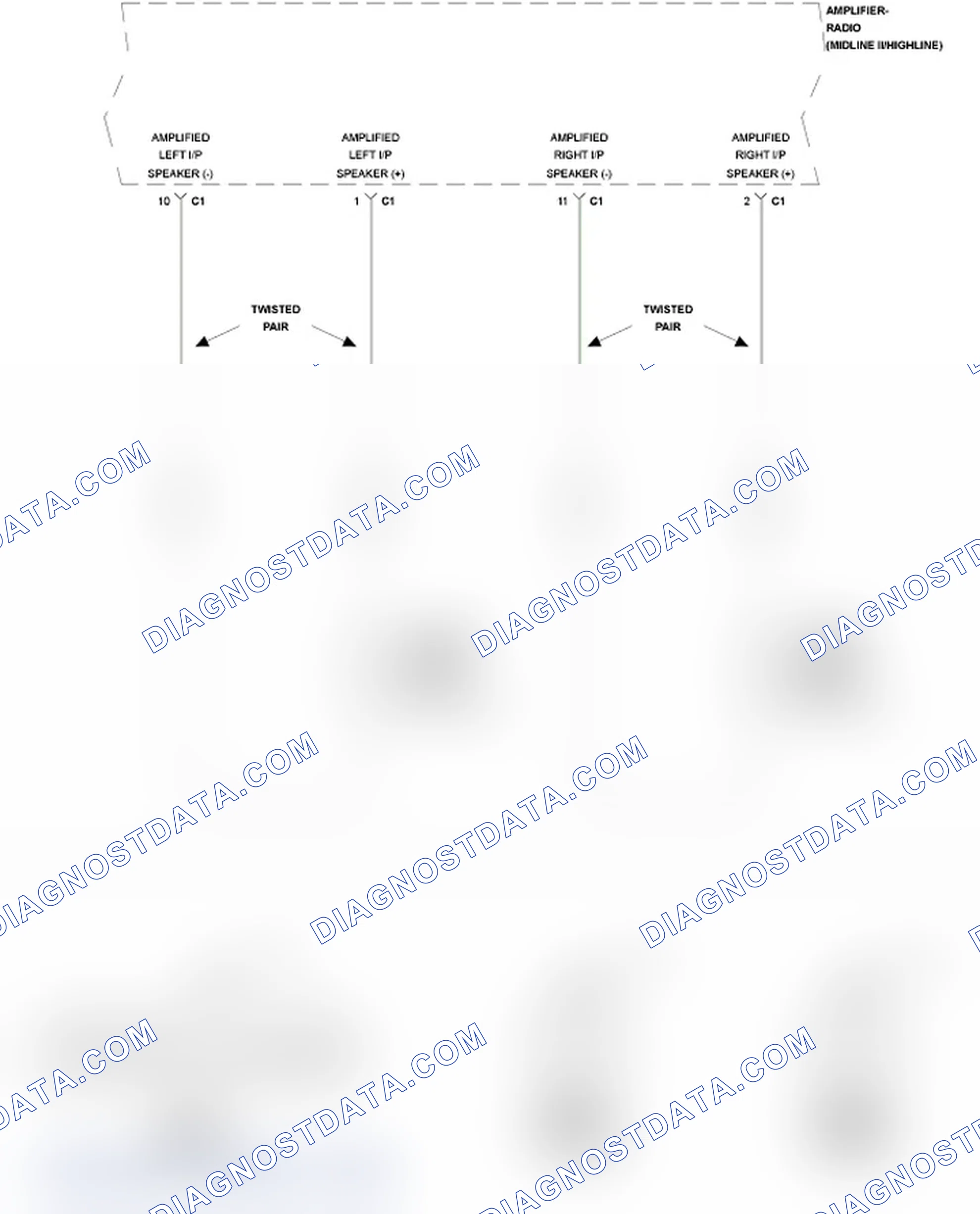 Scheme 107: B1461-CHANNEL 1 AUDIO SPEAKER OUTPUT CIRCUIT LOW
