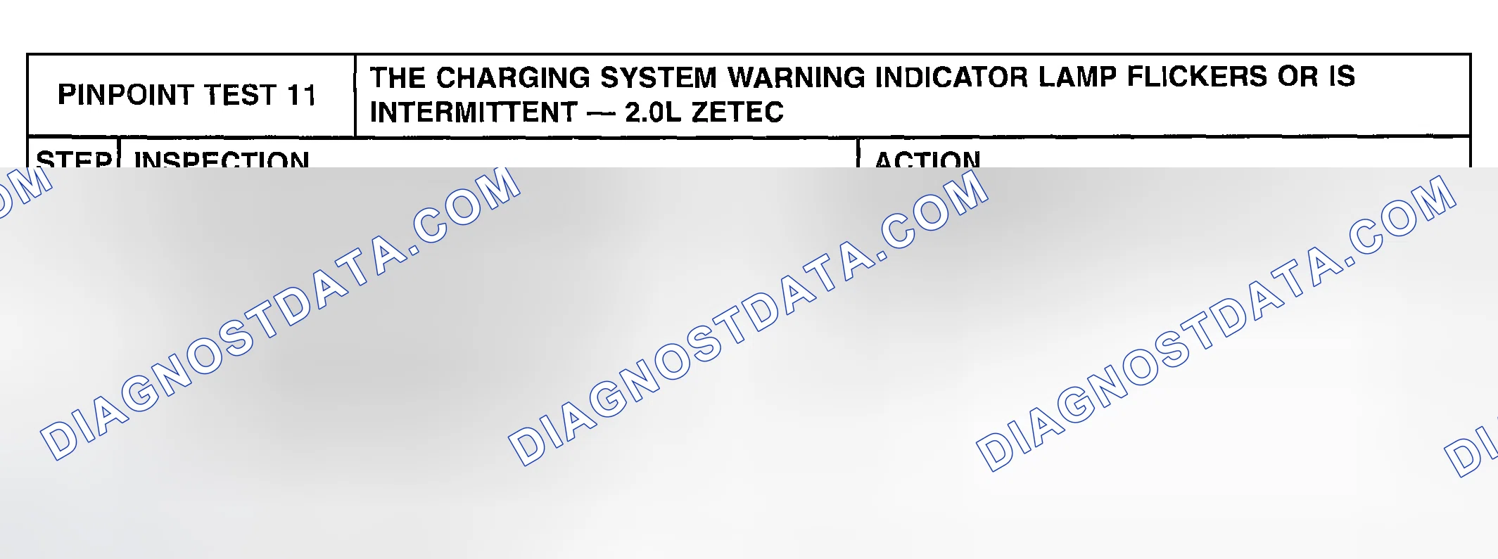 Scheme 40: PINPOINT TEST 11: THE CHARGING SYSTEM WARNING INDICATOR LAMP FLICKERS OR IS INTERMITTENT - 2.0L ZETE