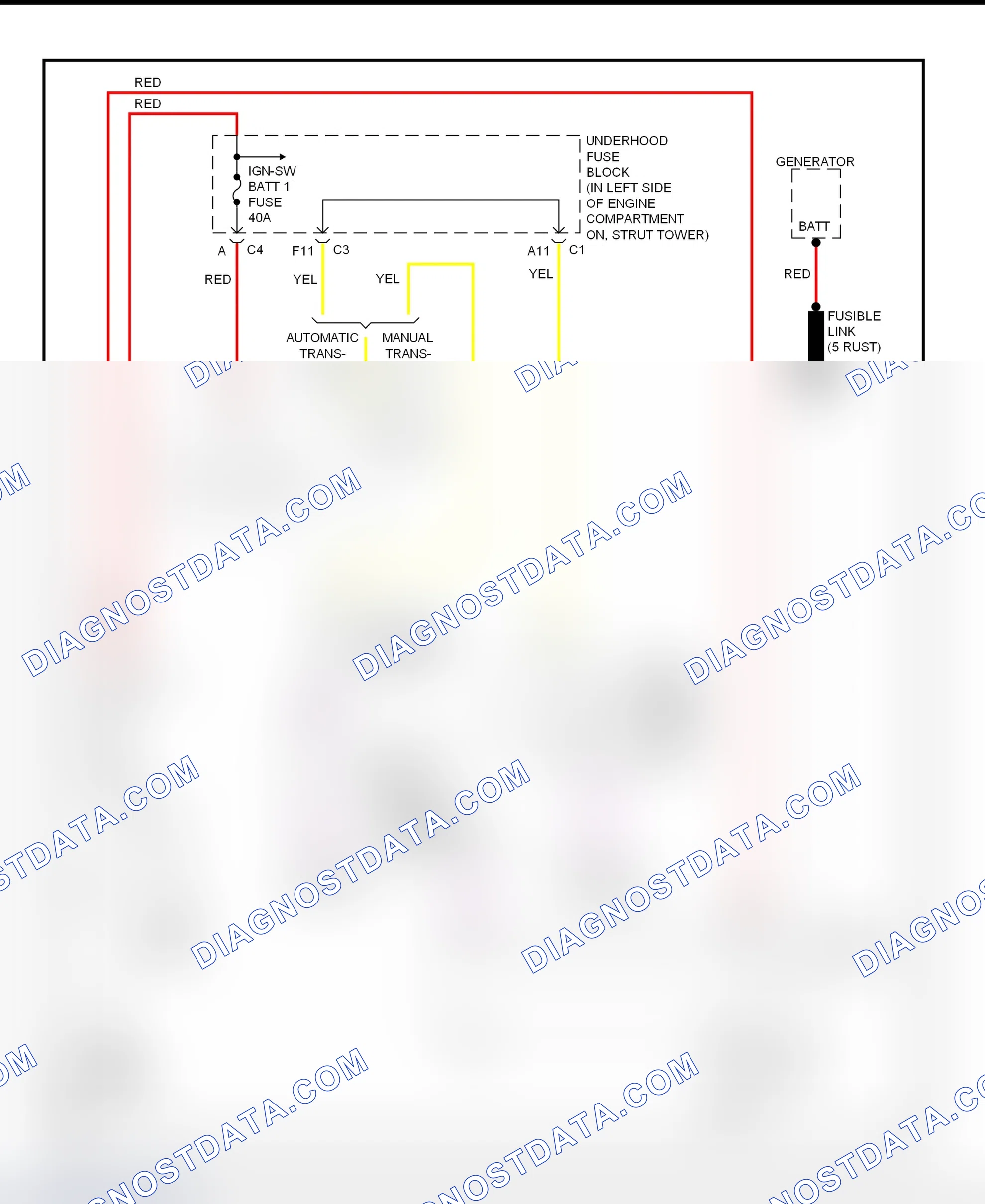 Fig. 4: Starting System Wiring Diagram (Alero & Grand Am)