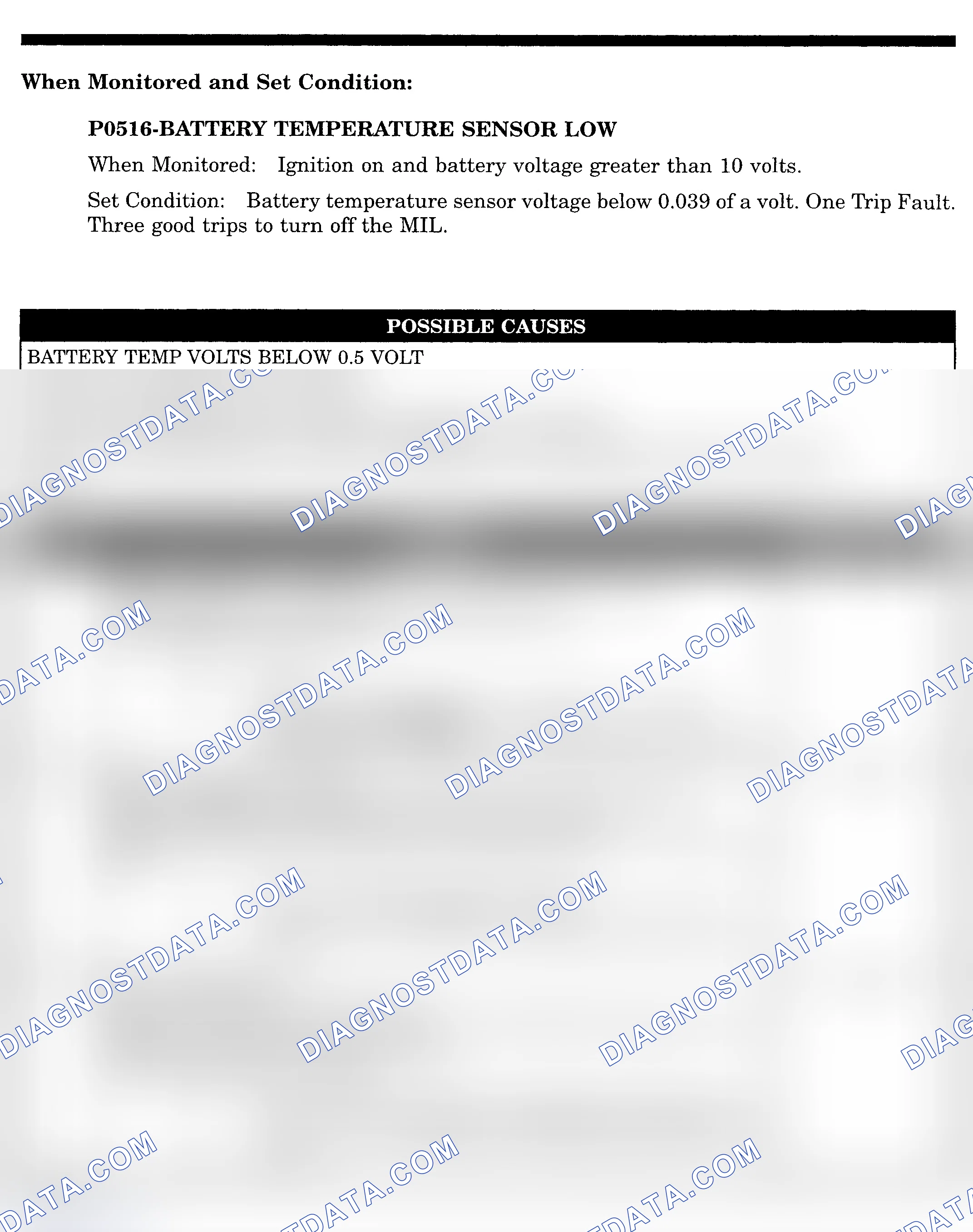 Scheme 572: DTC P0516: BATTERY TEMPERATURE SENSOR LOW