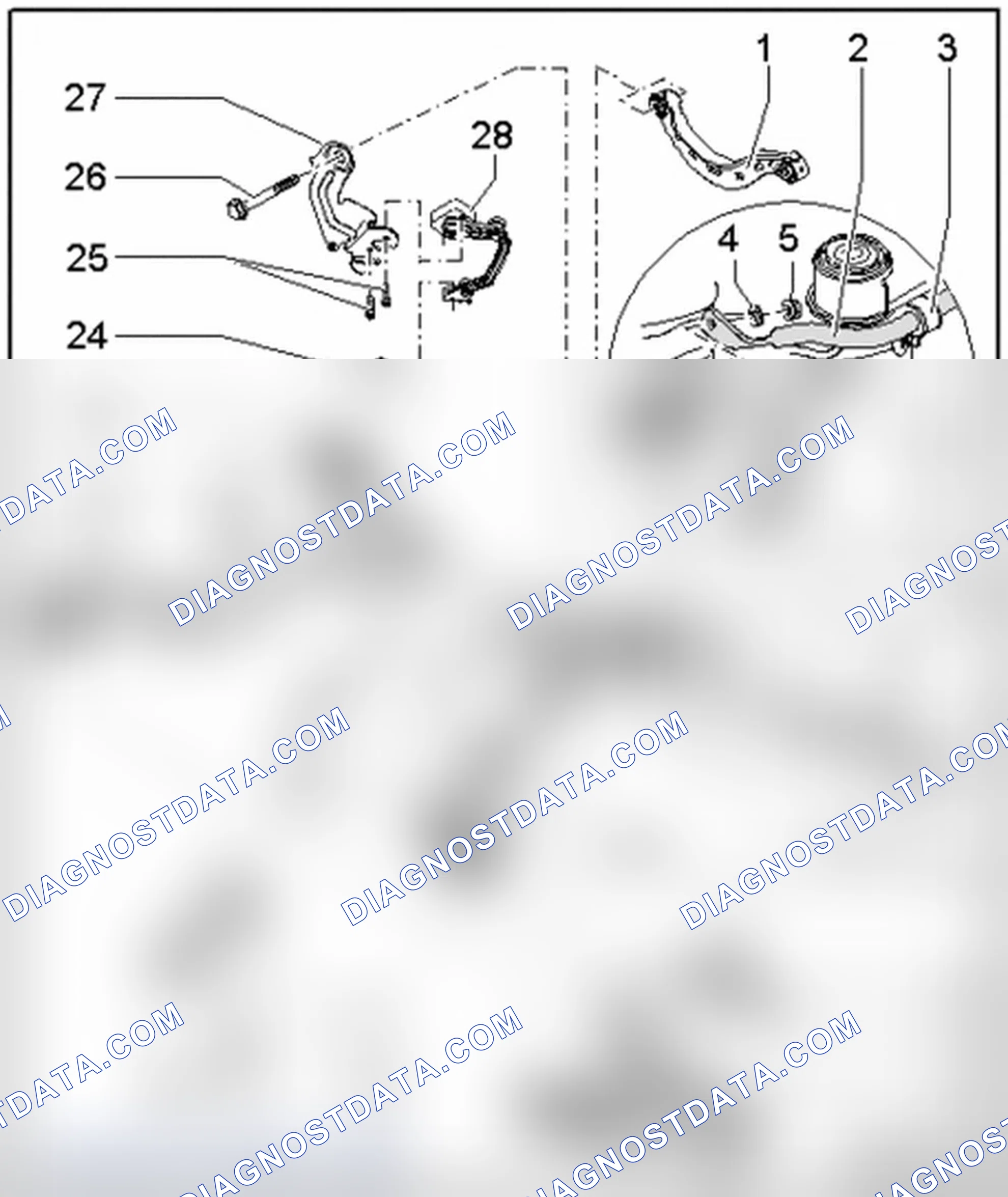 Scheme 180: Subframe - Front Wheel Drive (FWD), stabilizer bar, coupling rod, assembly overview