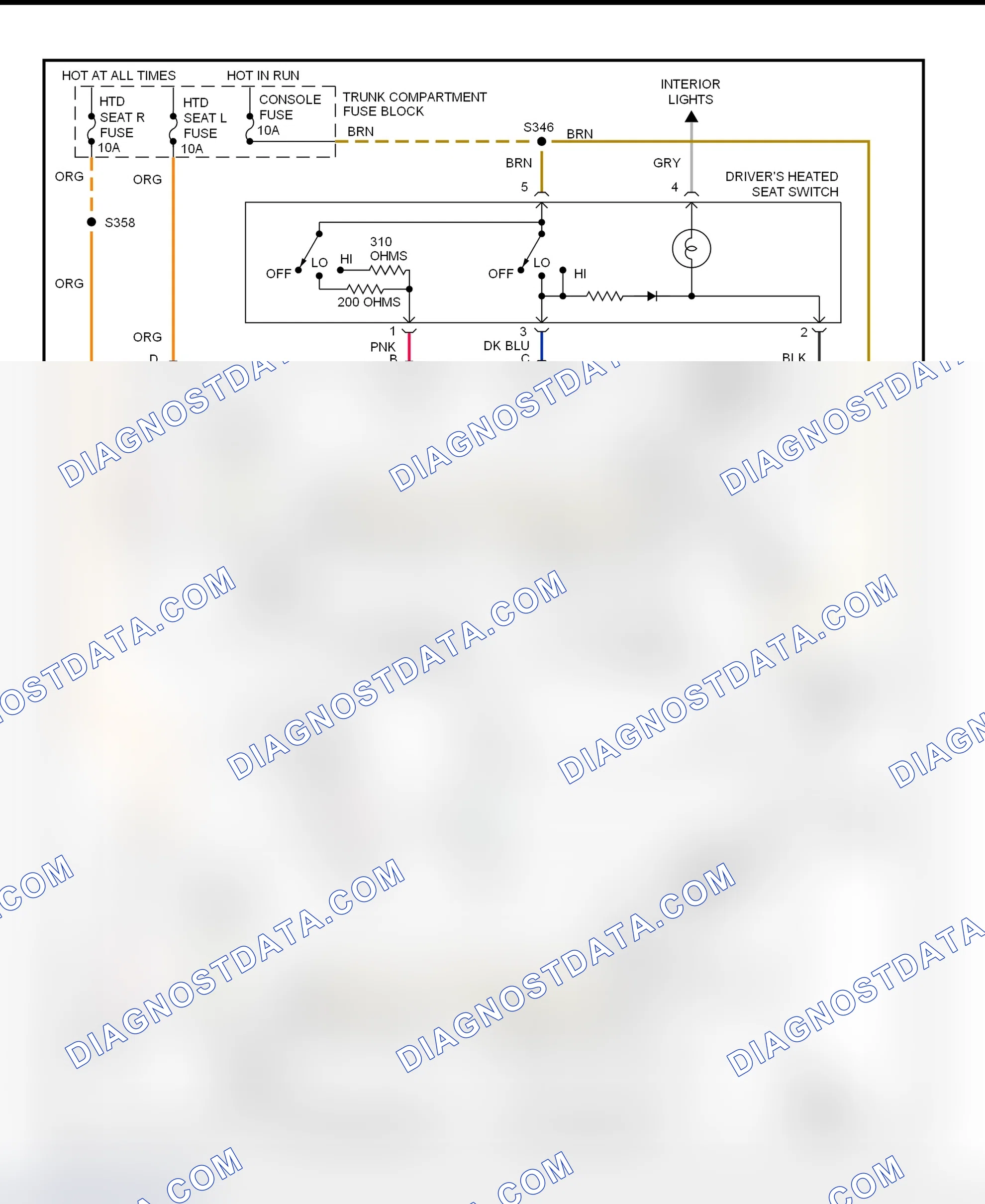 Scheme 7: Power Heated Seats Wiring Diagram (Eldorado & Seville With Full Console)
