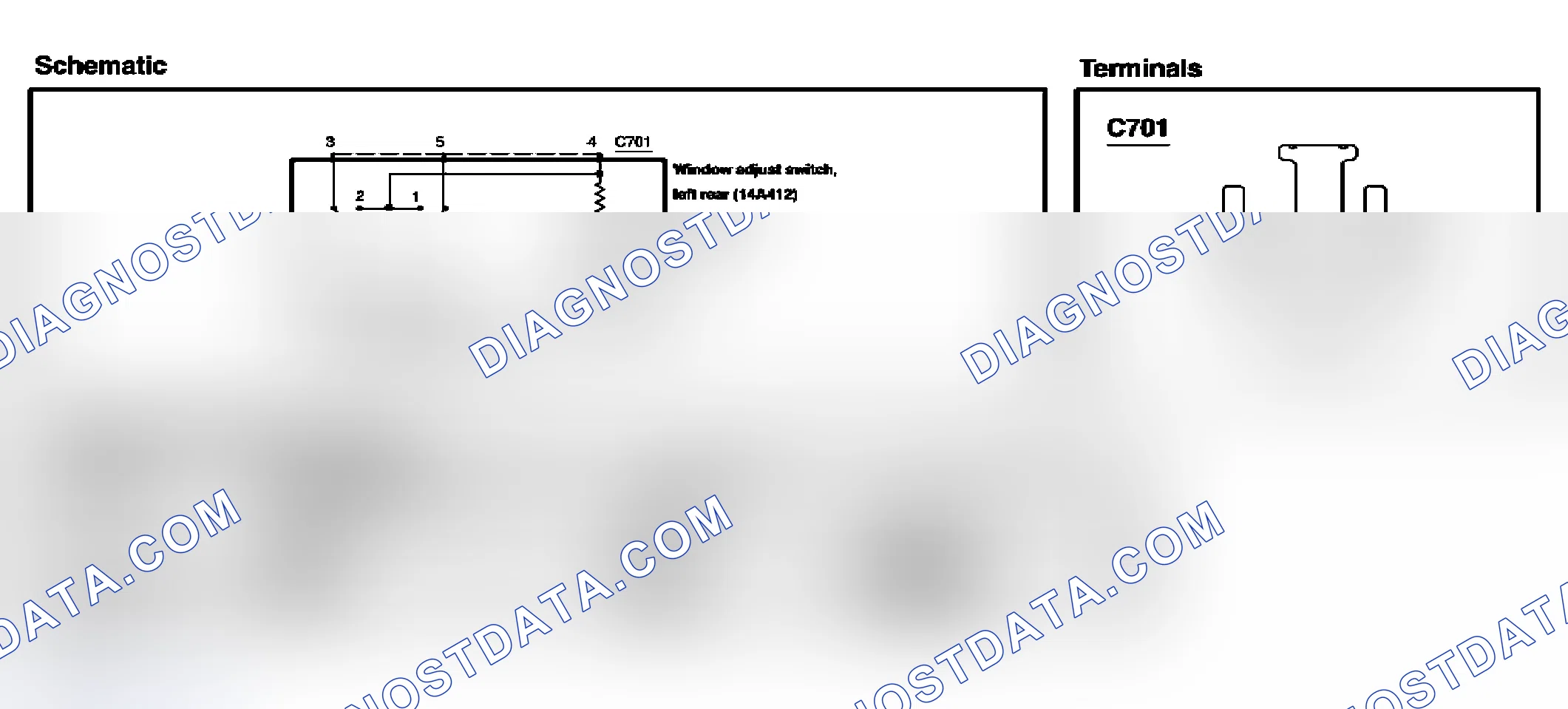 Scheme 16: Window adjust switch, left rear (14A412)