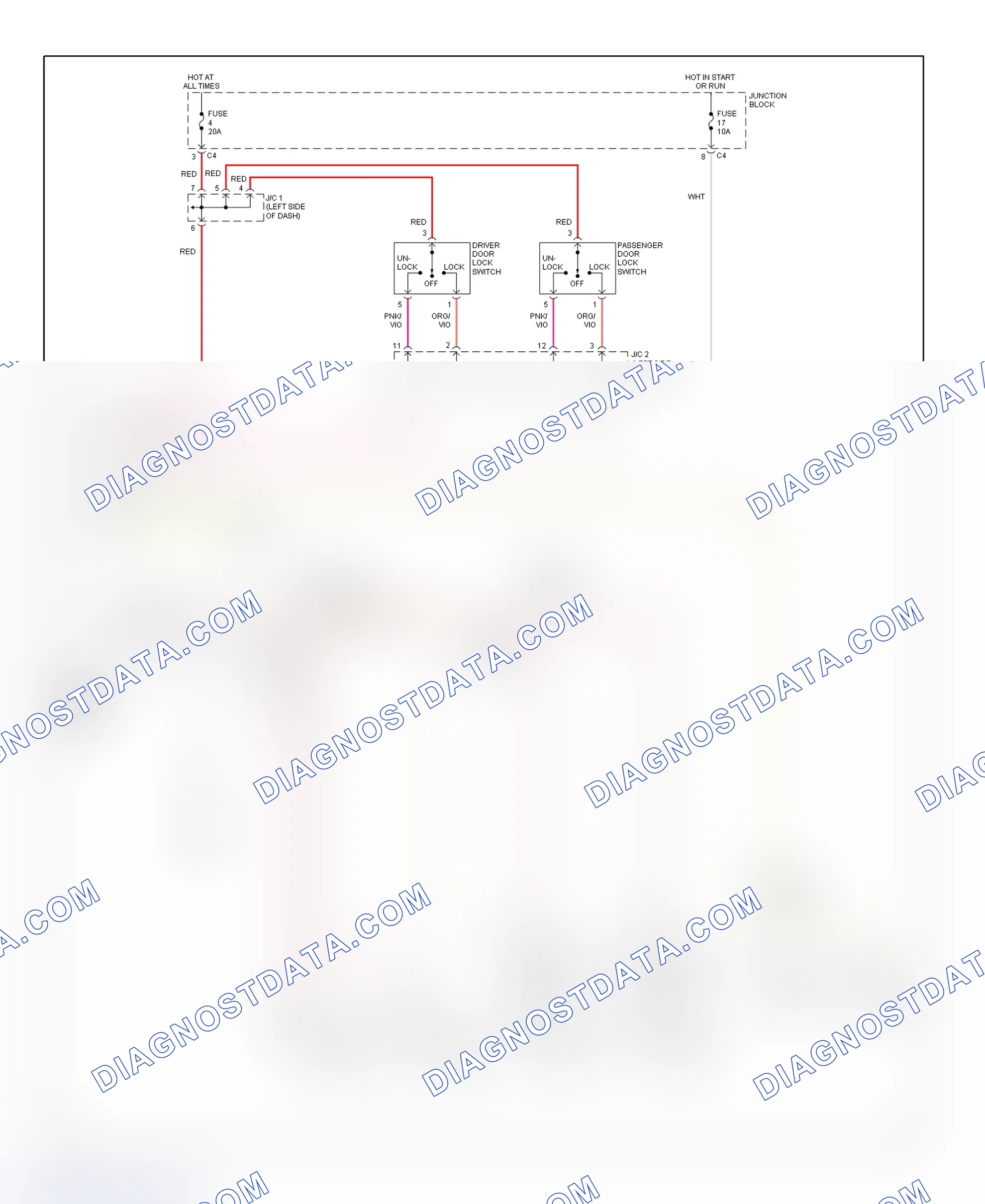 Scheme 28: Remote Keyless Entry & Power Door Lock Systems Wiring Diagram (Ram Van/Wagon - Without Anti-Theft System)