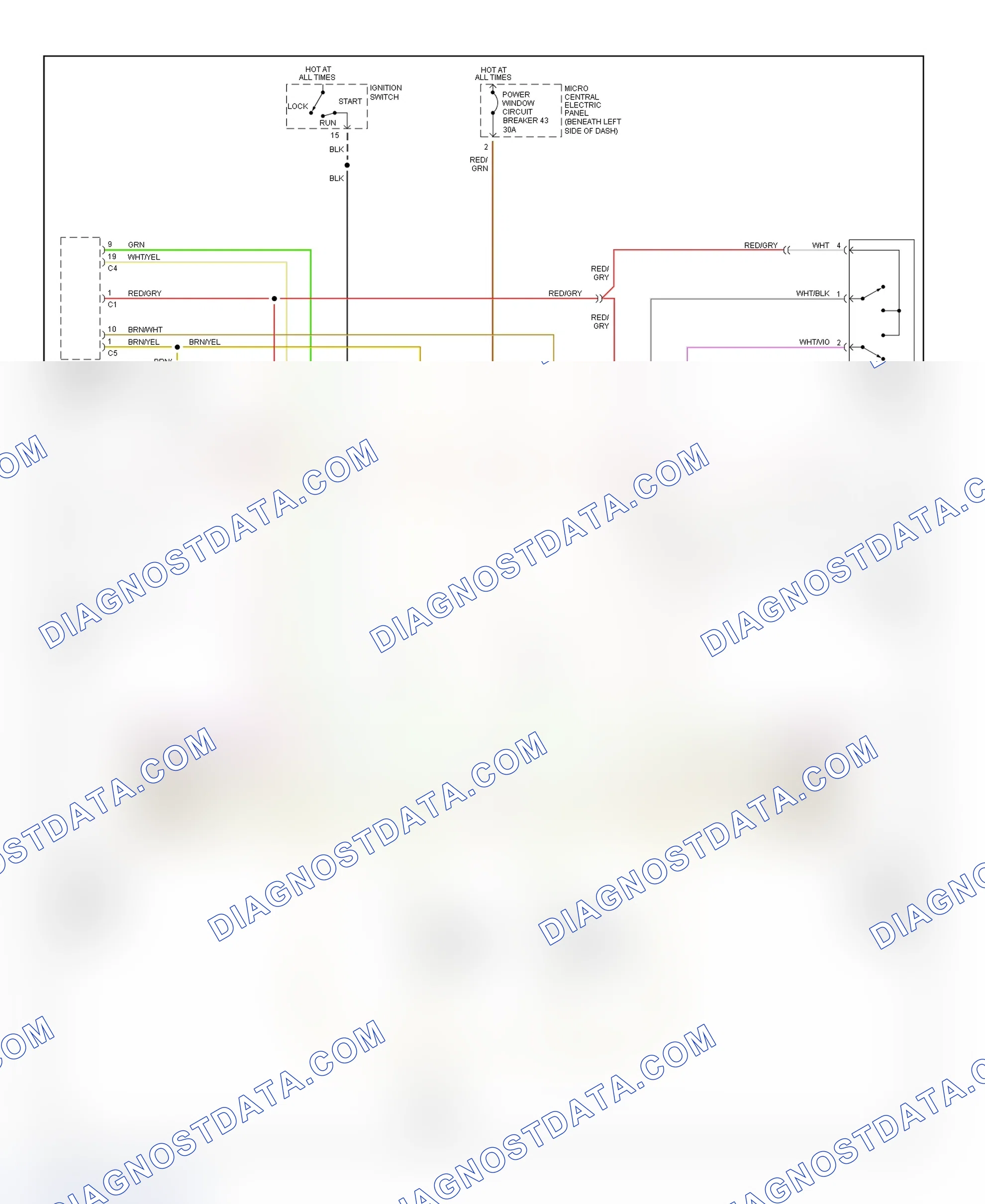Scheme 12: Power Window System Wiring Diagram (TT)