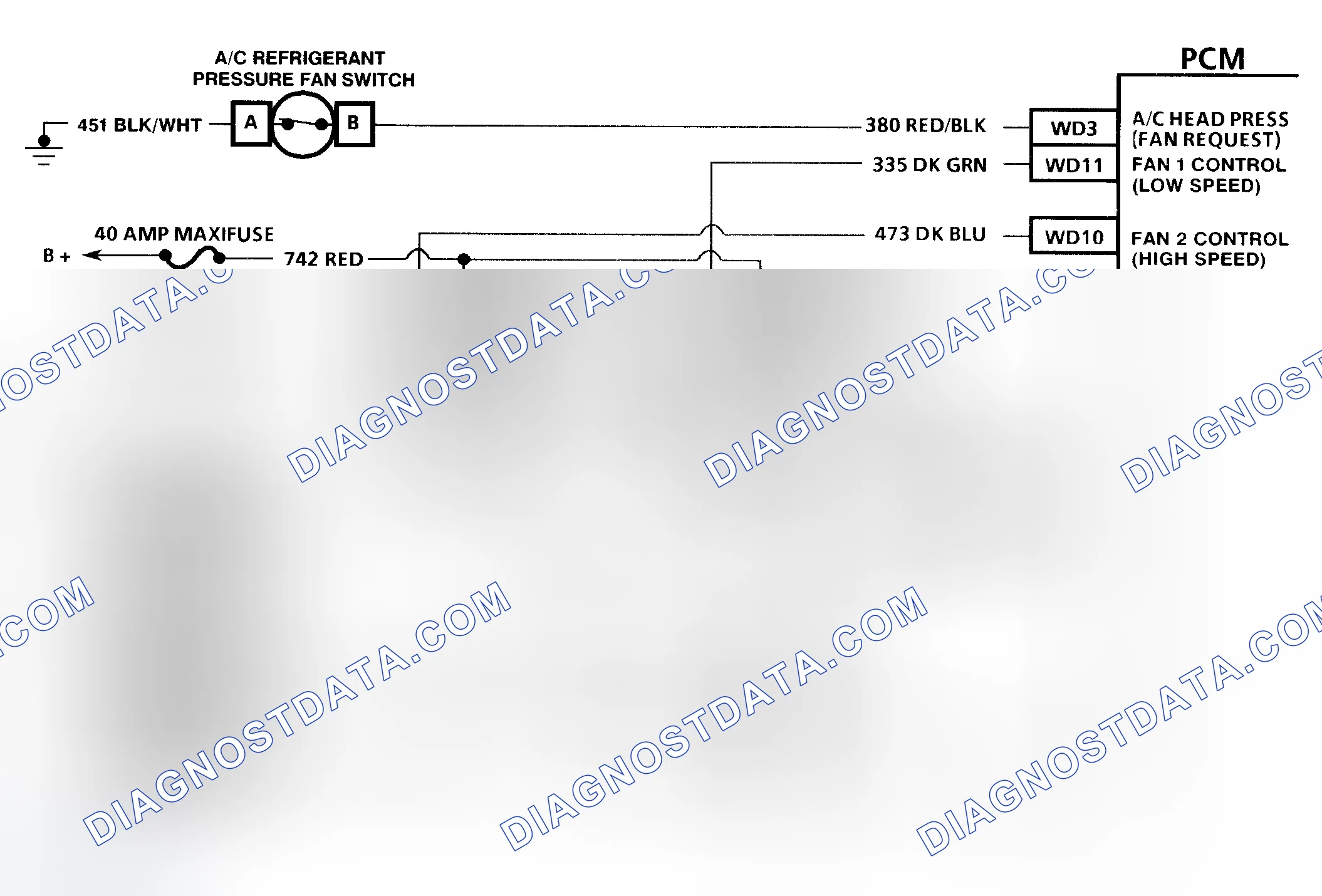 Scheme 74: Code P1530 Schematic (3.8L) A/C Head Pressure Switch