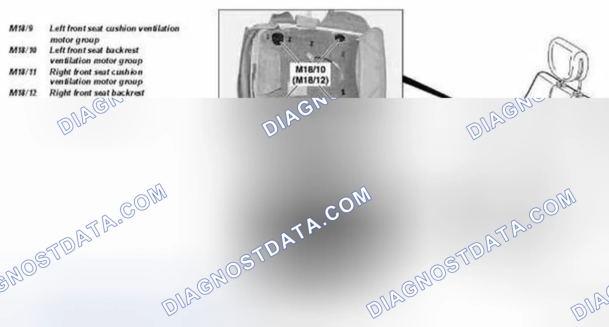 Fig. 49: Identifying Front Seat Ventilation Motors Location - Model 220