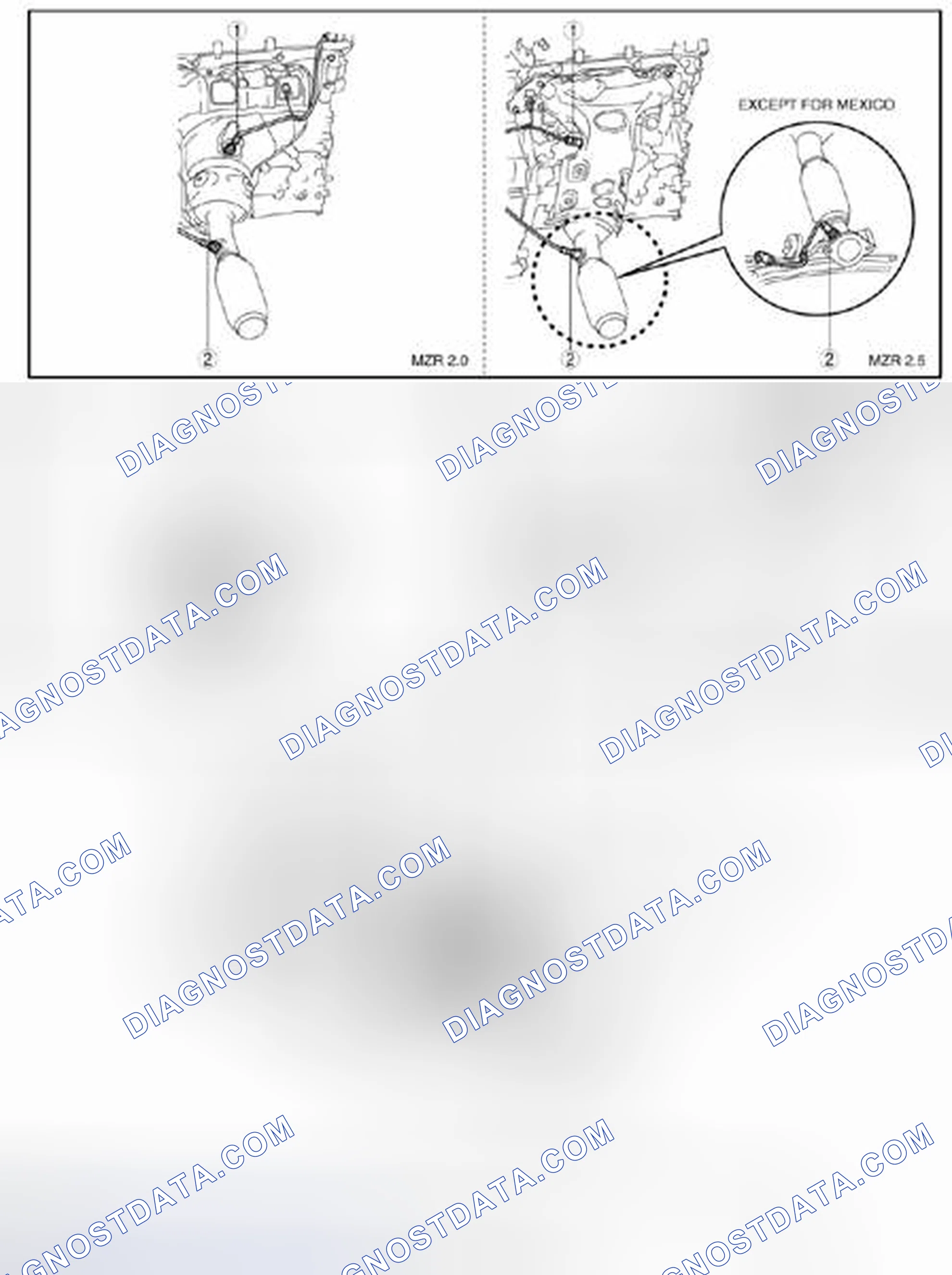Scheme 1: Locating Engine Control System Components [MZR 2.0, MZR 2.5] (1 Of 2)