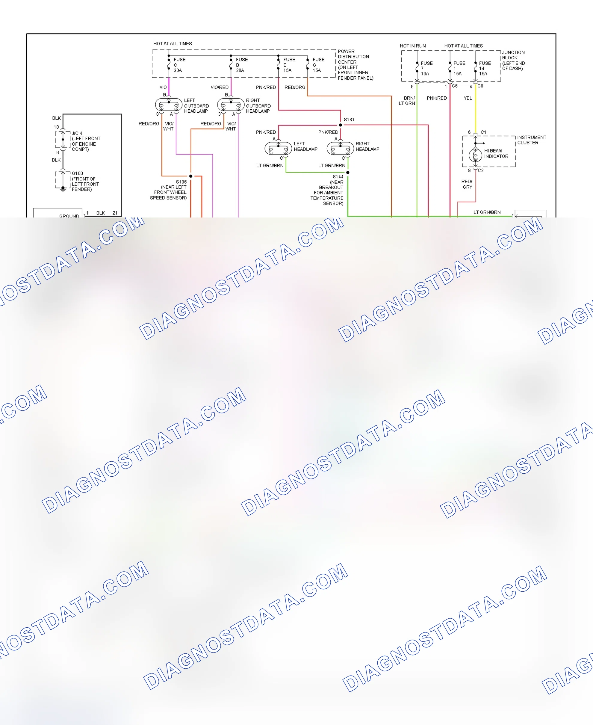 Scheme 20: Daytime Running Lights Wiring Diagram (Ram Pickup - With Quad Headlights)