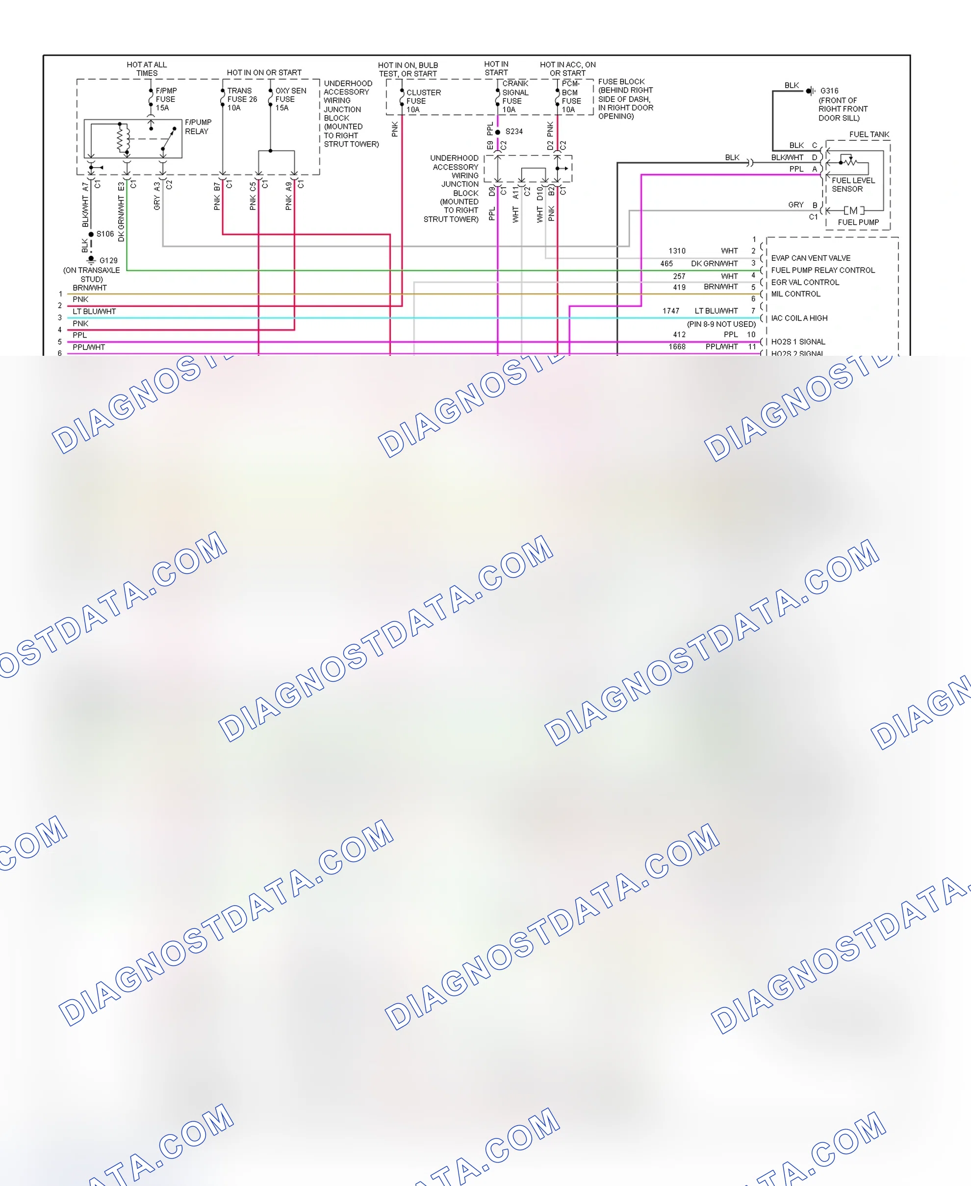 Scheme 129: PCM Wiring Diagram (Intrigue - 3.8L - 4 Of 4)