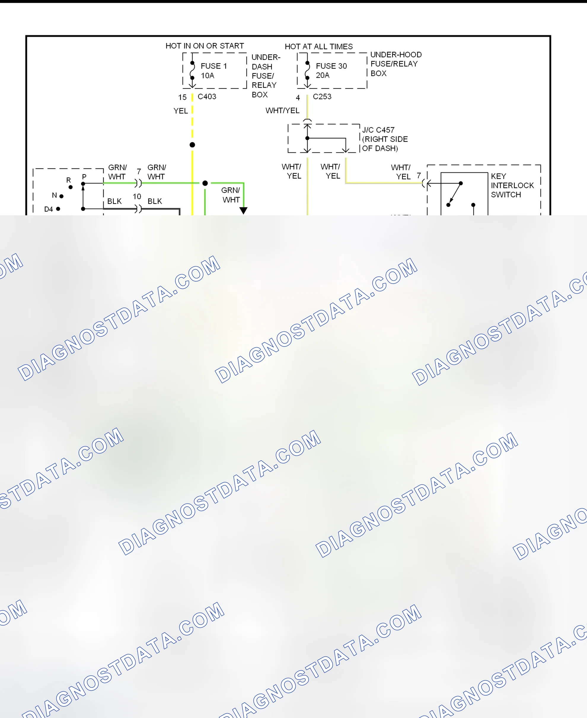 Scheme 49: Shift & Key Interlock System Wiring Schematic (1997 Acura 2.2CL)