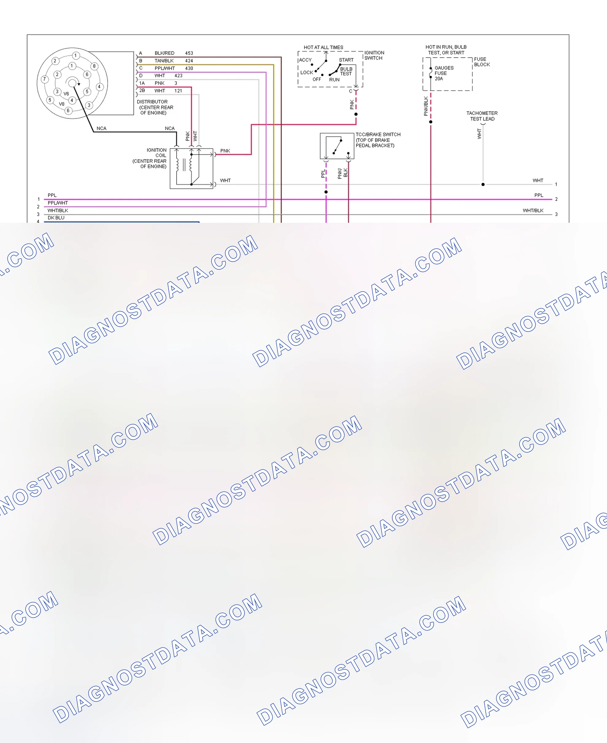 Scheme 154: Schematic (Blazer, Pickup, Sierra, Suburban & Yukon - 4.3L, 5.0L & 5.7L With A/T - 2 Of 3)