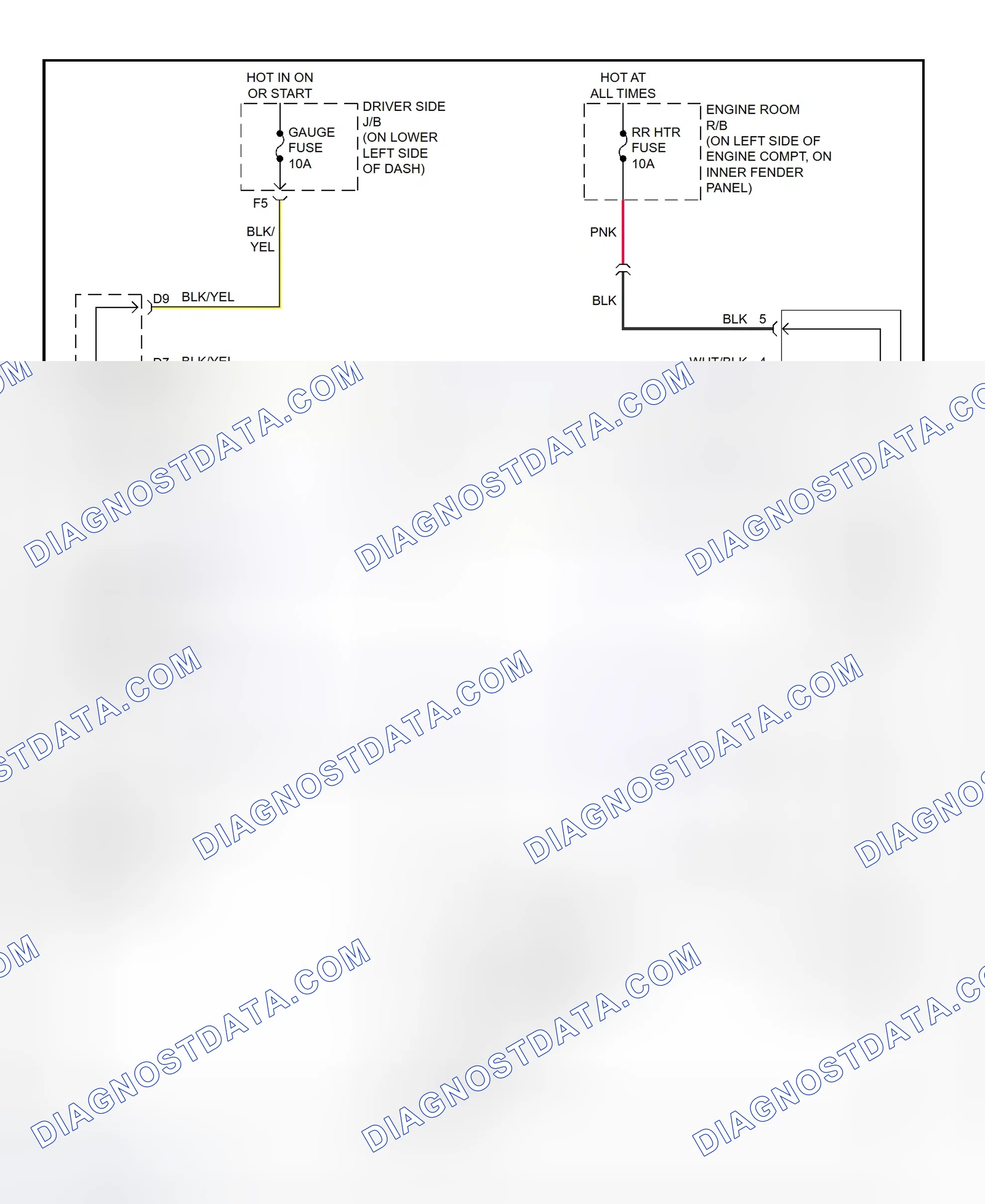 Scheme 14: Heater System Wiring Diagram (2001 4Runner - Rear)