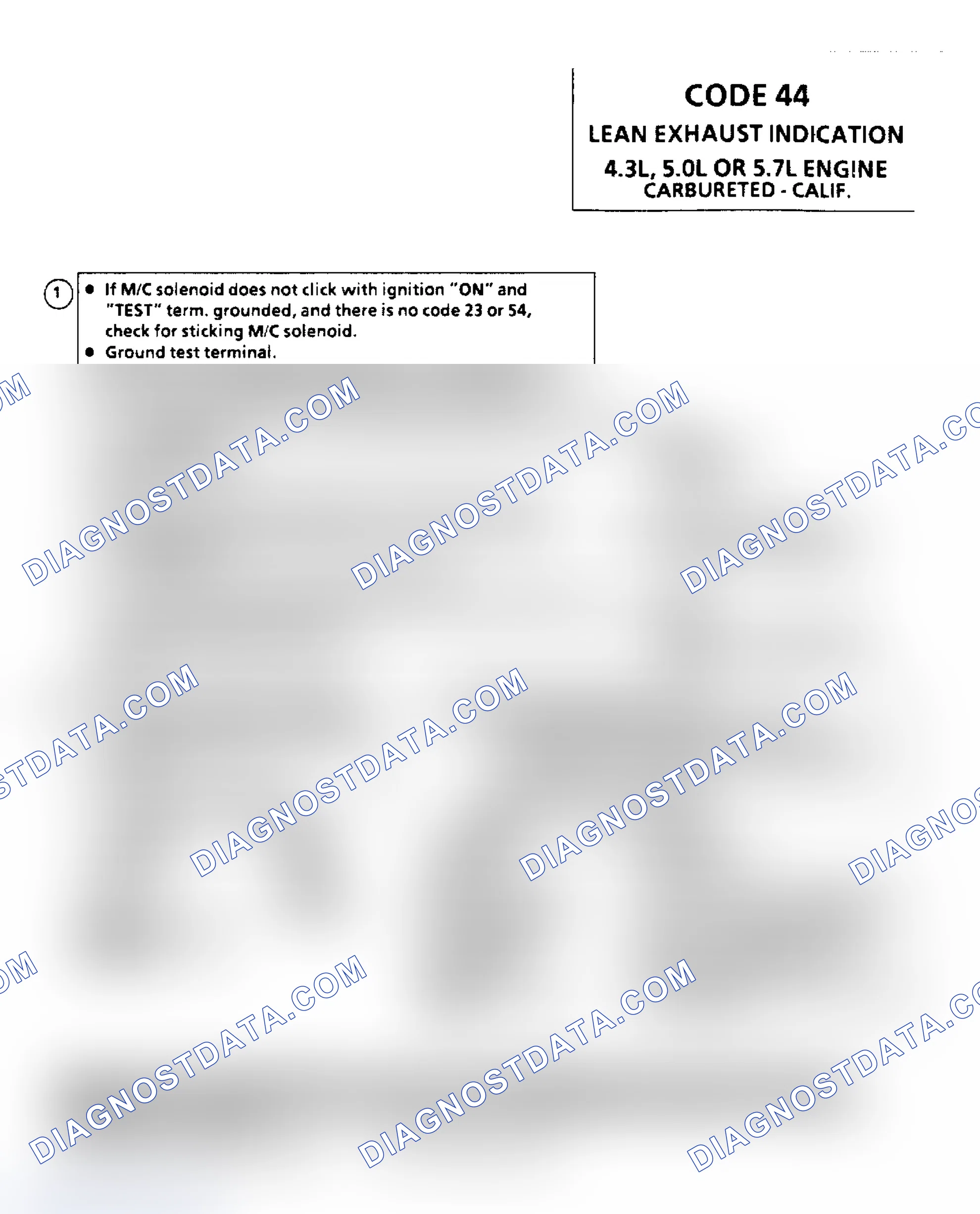Scheme 114: Code 44: Lean Exhaust Indication