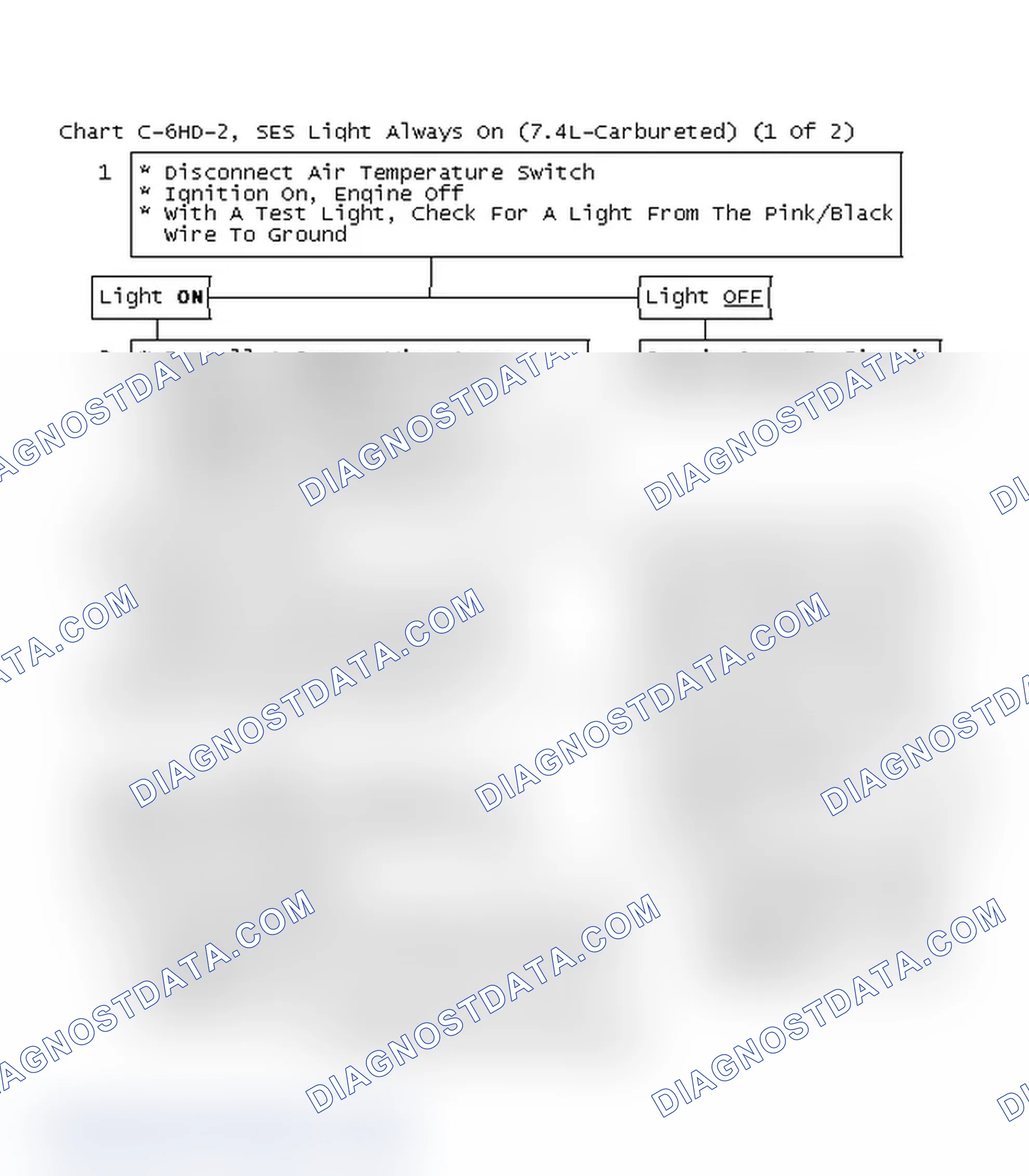 Scheme 70: Chart C-6HD-2, SES Light Always On (7.4L-Carbureted) (1 Of 2)
