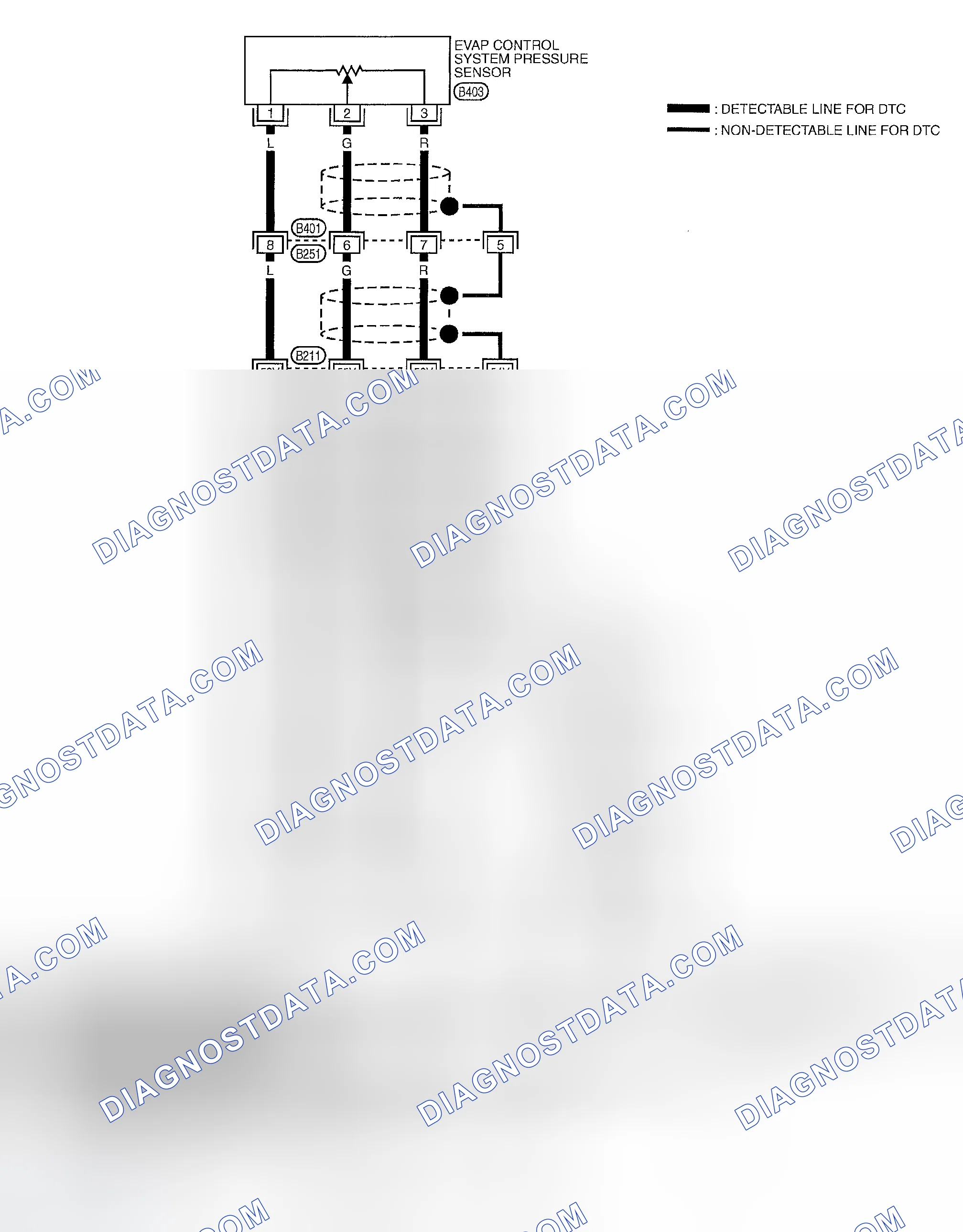 Scheme 126: Wiring Diagram & Specification Data For EVAP Control System Pressure Sensor