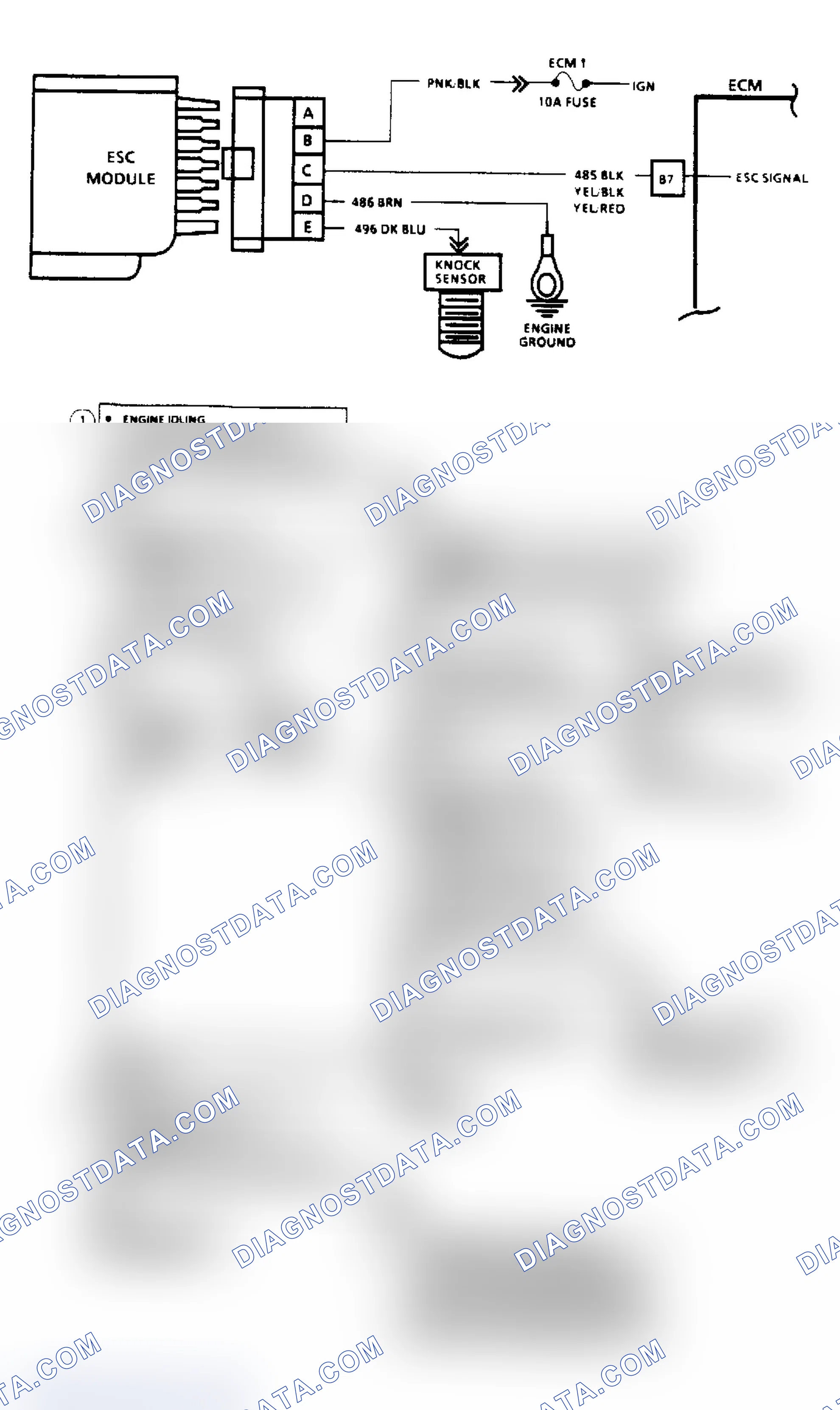 Scheme 96: Code 43, Electronic Spark Control (2.8L, 4.3L, 5.0L & 5.7L Engines) Flow Chart & Schematic