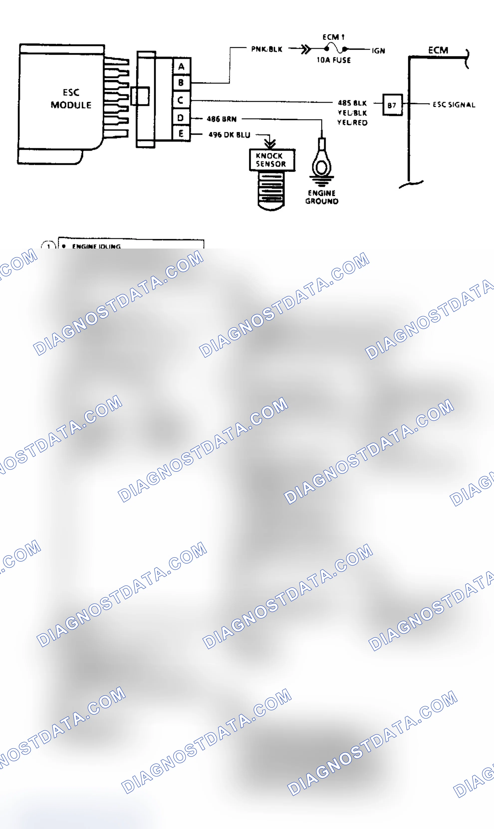 Scheme 73: Code 43, Electronic Spark Control (2.8L, 4.3L, 5.0L & 5.7L Engines) Flow Chart & Schematic