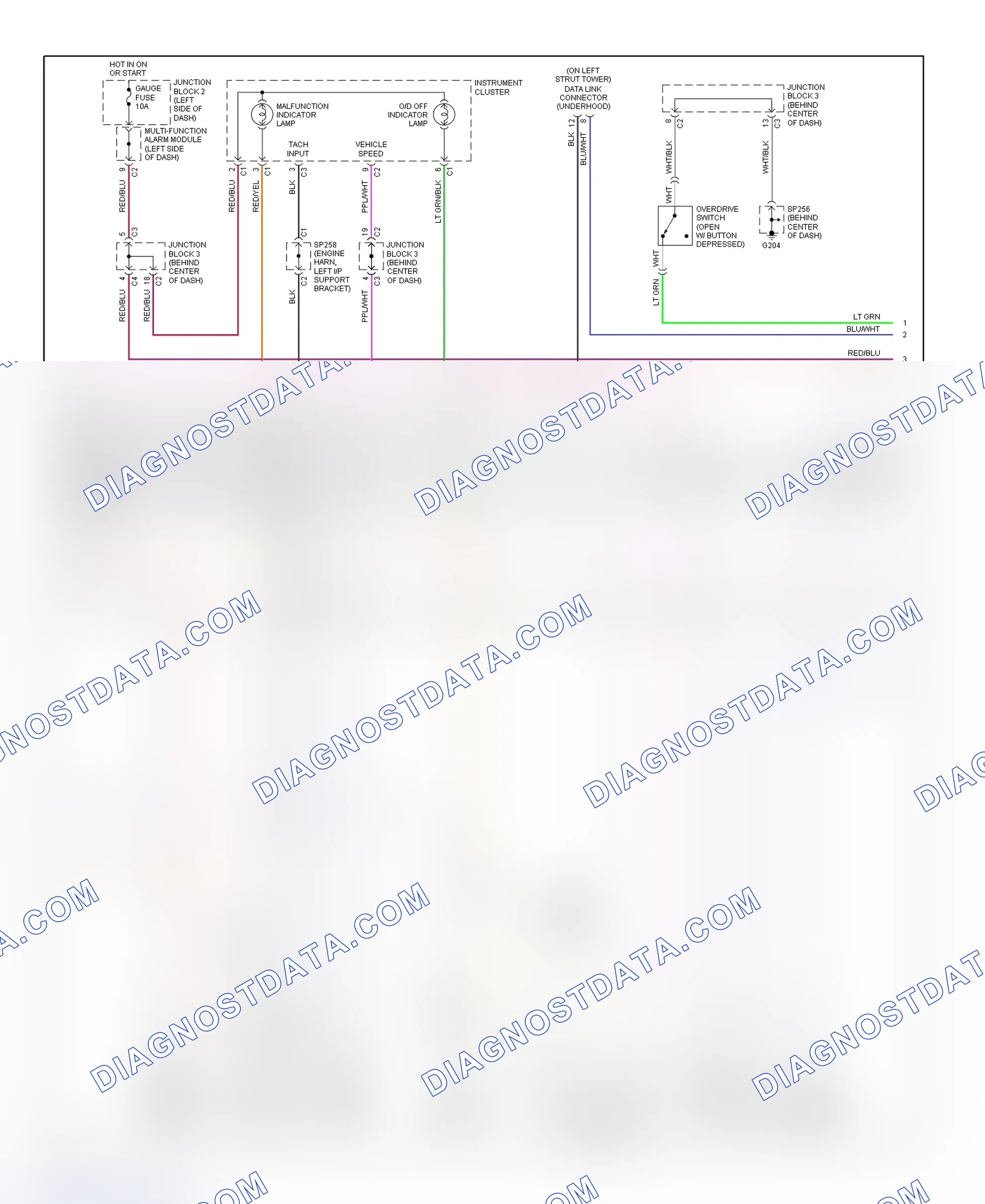 Scheme 191: PCM Wiring Diagram (Prizm - 1.8L With 4-Speed A/T - 2 Of 3)