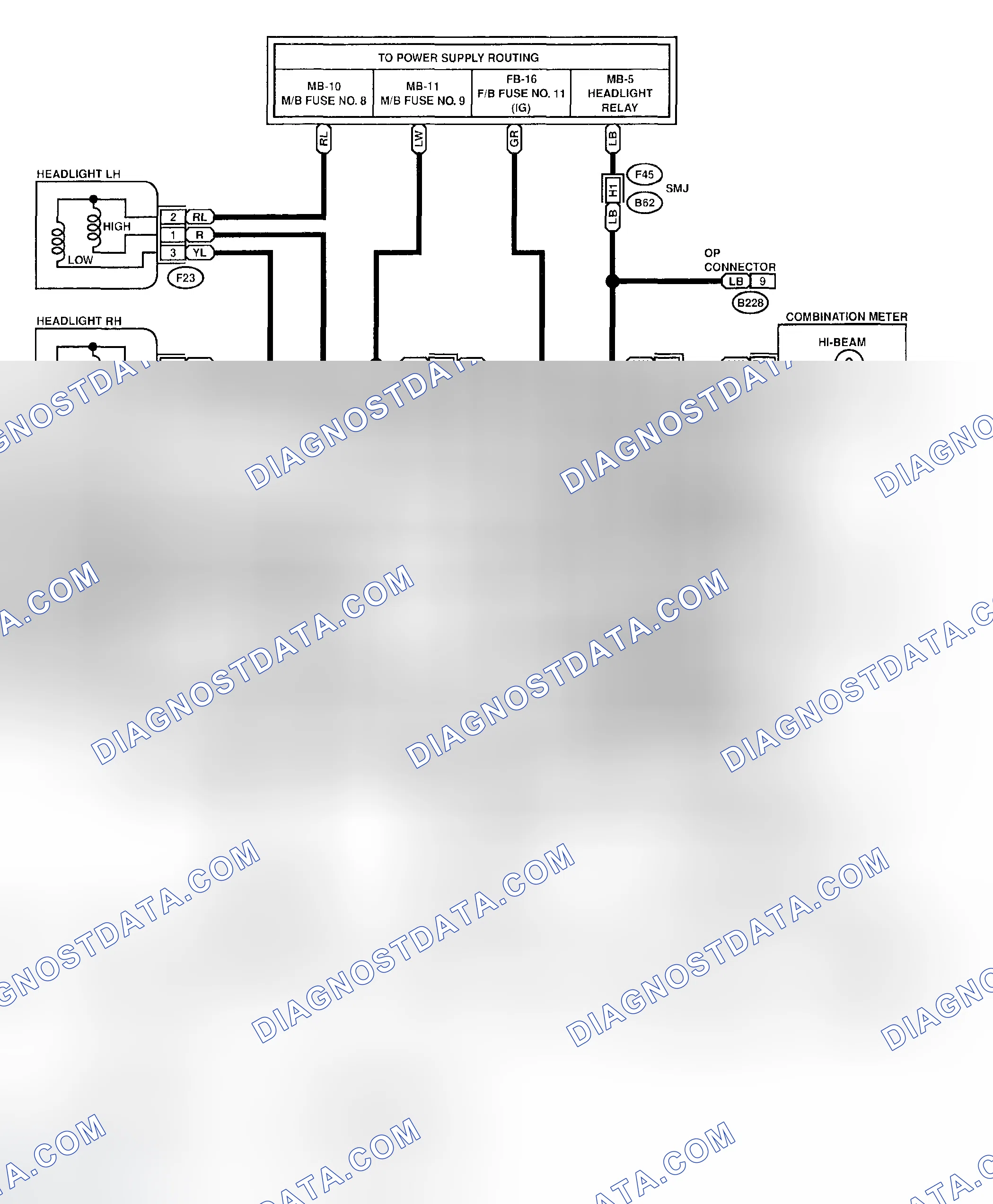 Scheme 63: Headlight & Tail Light Schematic (Headlight 2-Light Model)