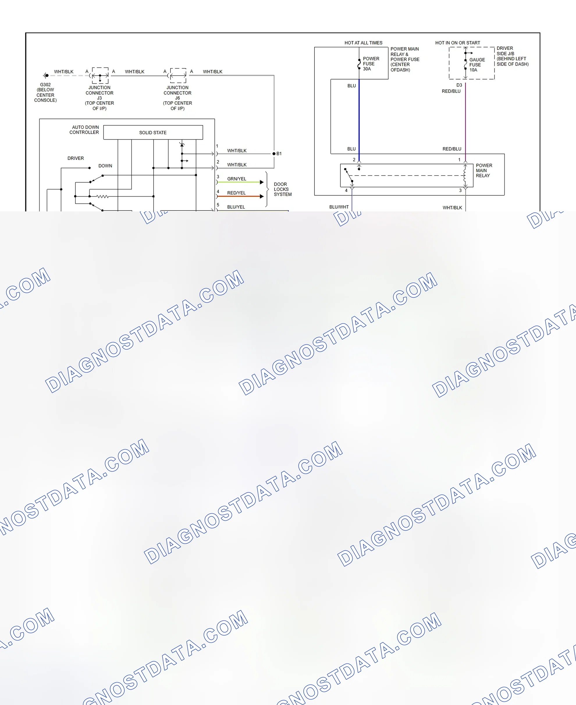 Scheme 5: Power Window System Wiring Diagram (1995-96 Sedan & Wagon)