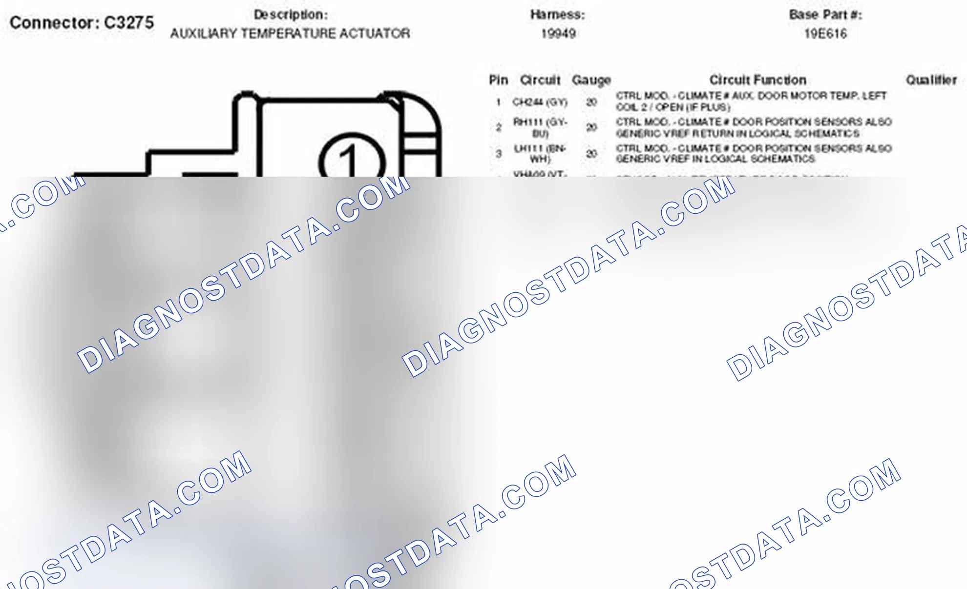 Scheme 295: Auxiliary Temperature Actuator Connector End View (C3275)