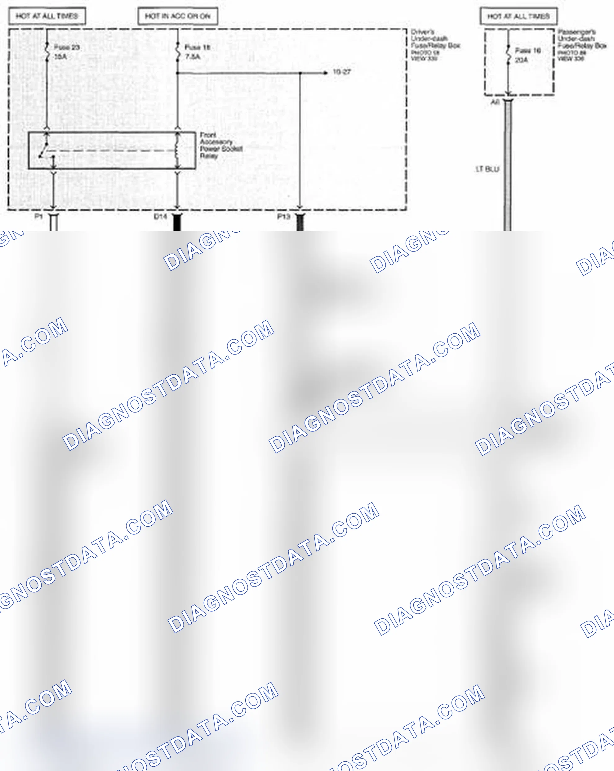 Scheme 486: Accessory Power Sockets Circuit Diagram - Without Keyless Access (Page 155)