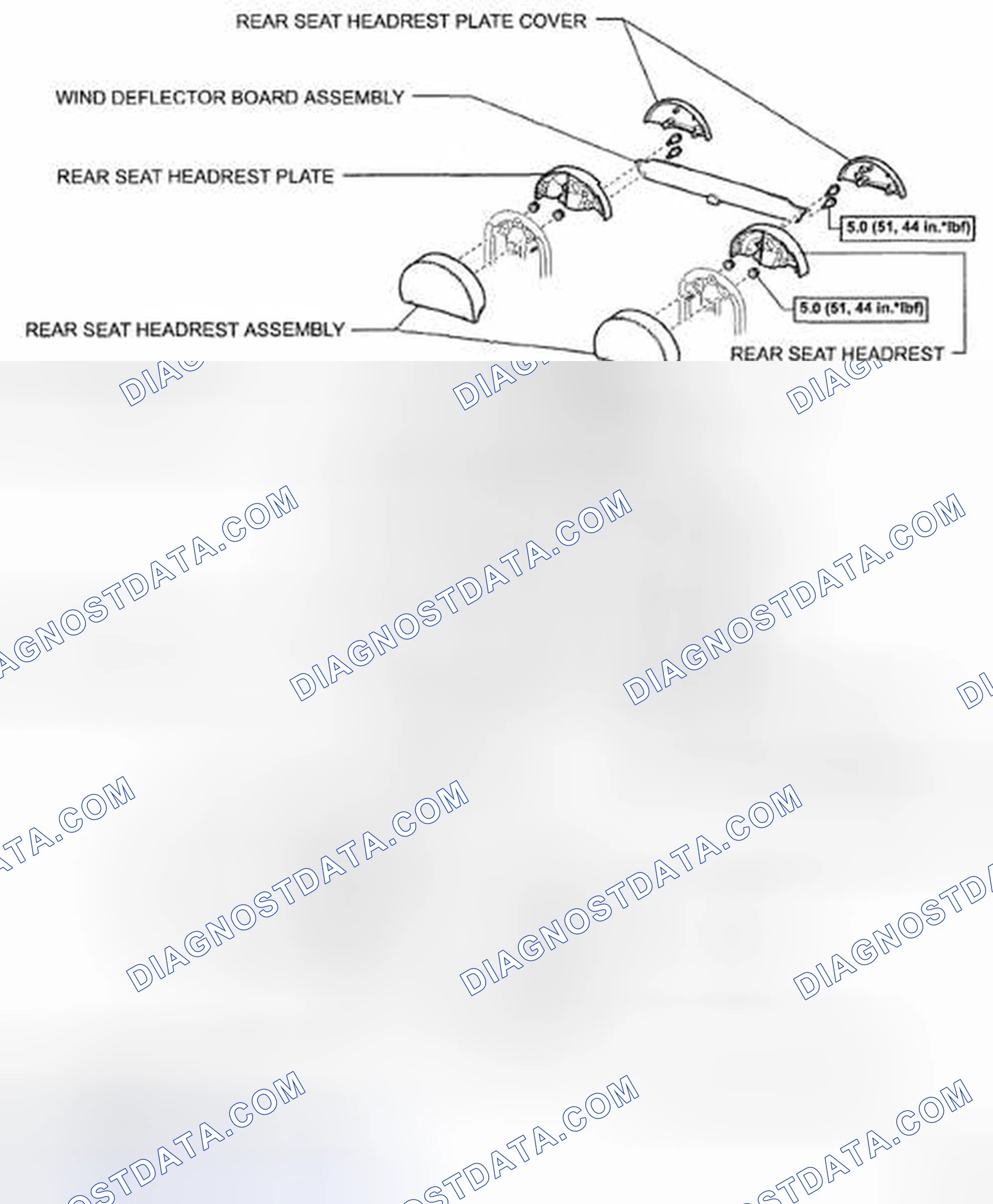 Fig. 69: Identifying Rear Seat Assembly Components With Torque Specifications
