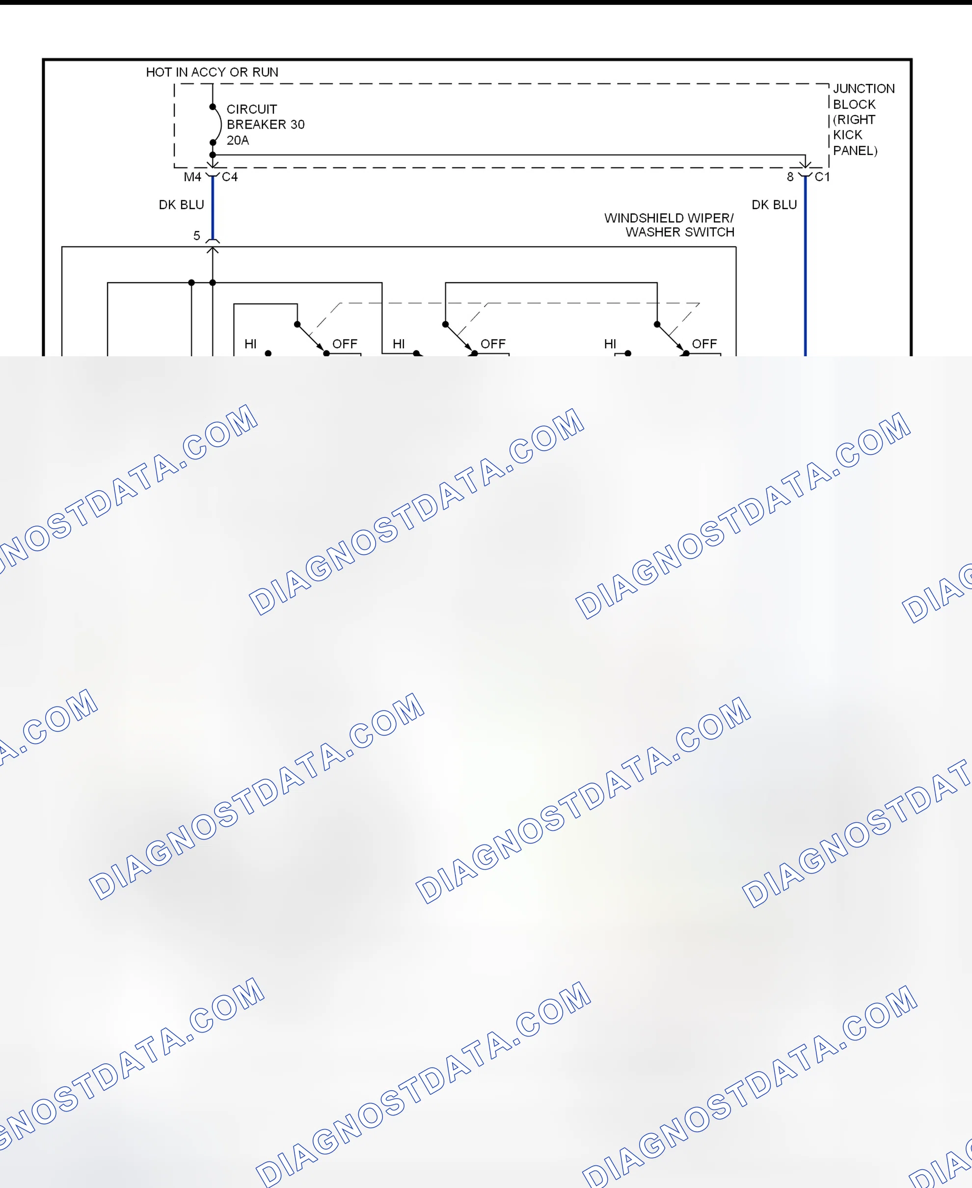 Scheme 1: Front Wiper/Washer System Wiring Diagram (Cherokee - 1999)