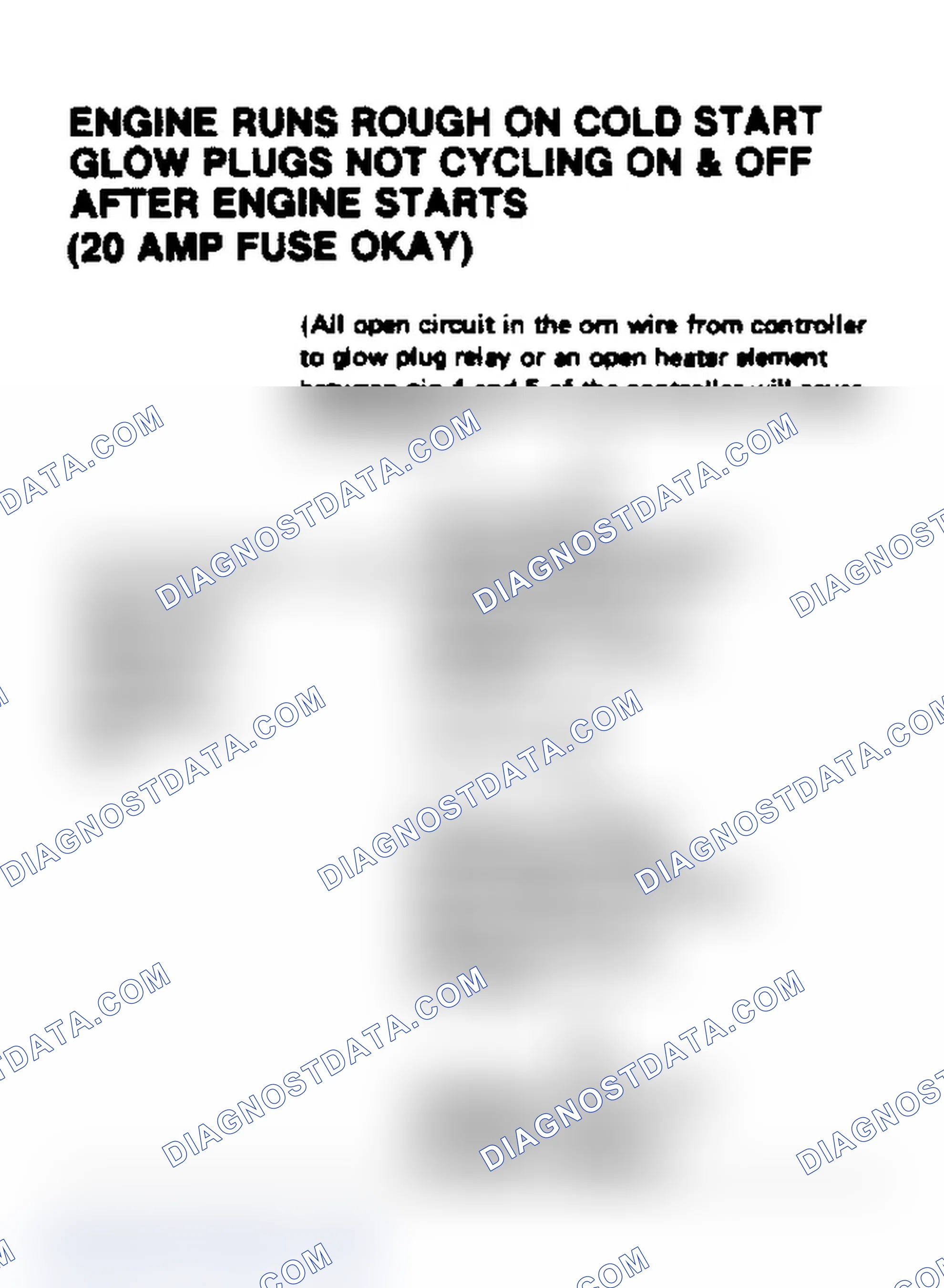 Scheme 28: Engine Runs Rough on Cold Start Glow Plugs Not Cycling On & Off After Engine Starts