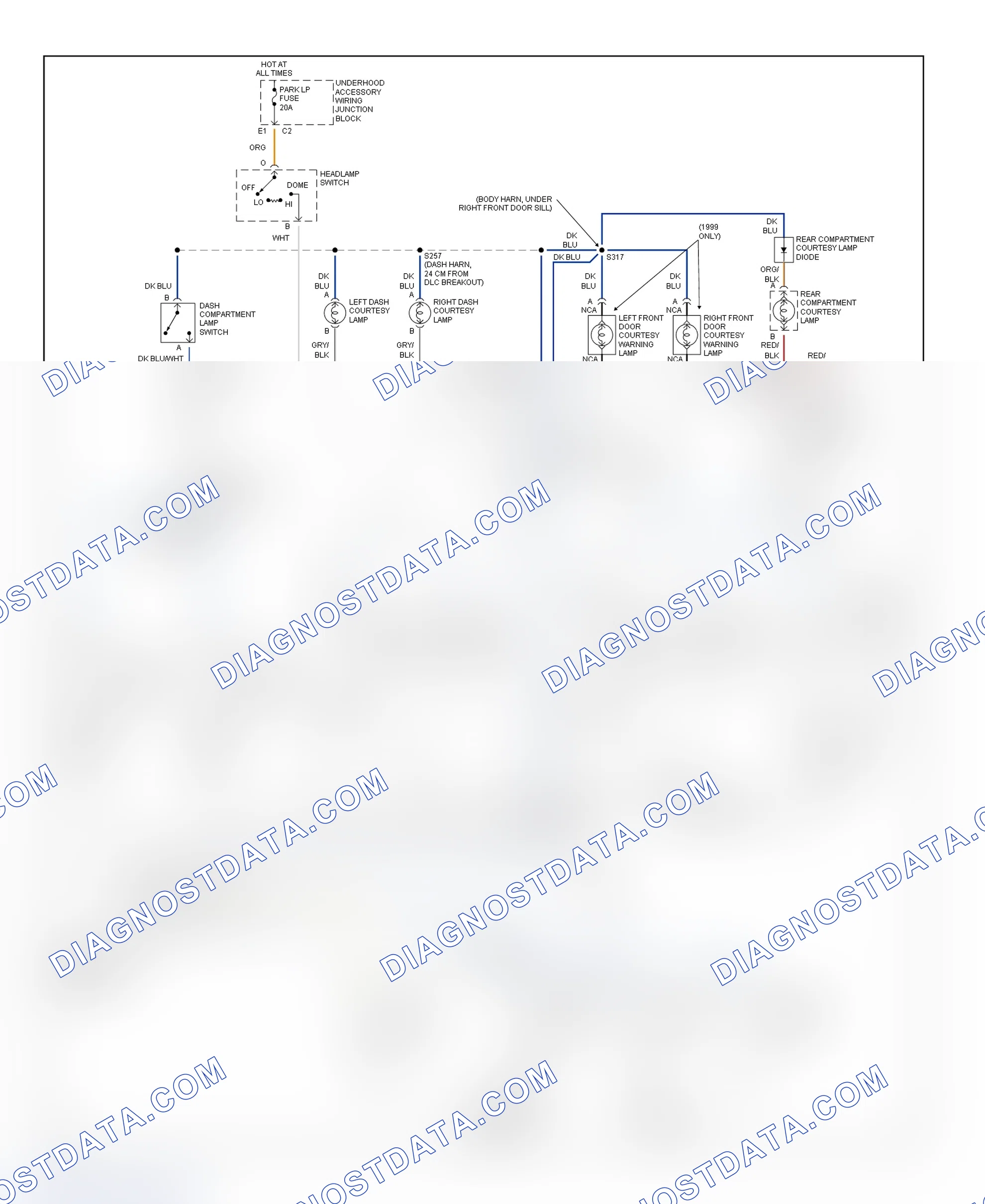 Scheme 42: Illumination/Interior Lights Wiring Diagram (Grand Prix - 1 Of 2)