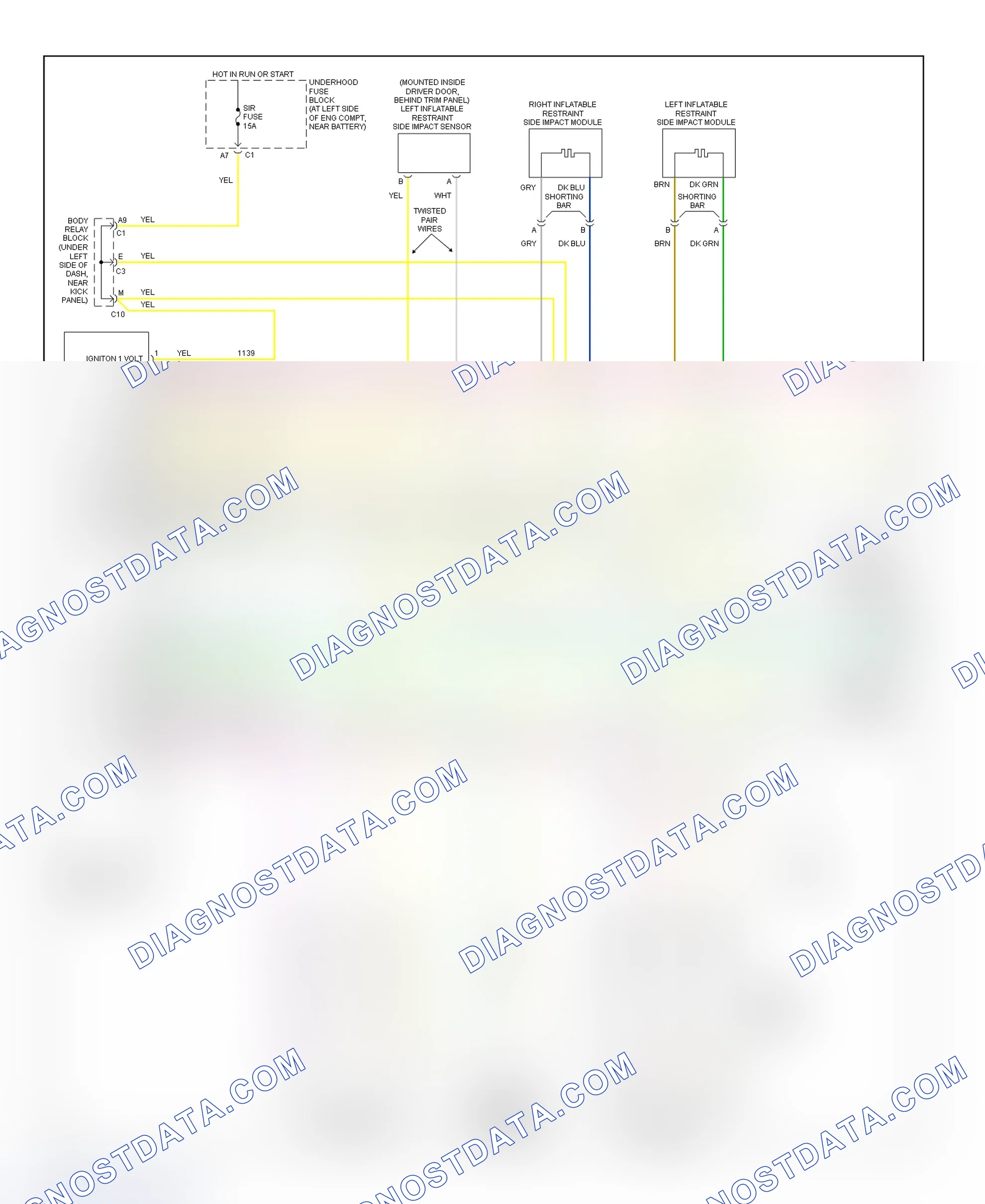 Scheme 108: Air Bag System Wiring Diagram (Avalanche, Escalade, Suburban, Tahoe, Yukon-1 Of 2)