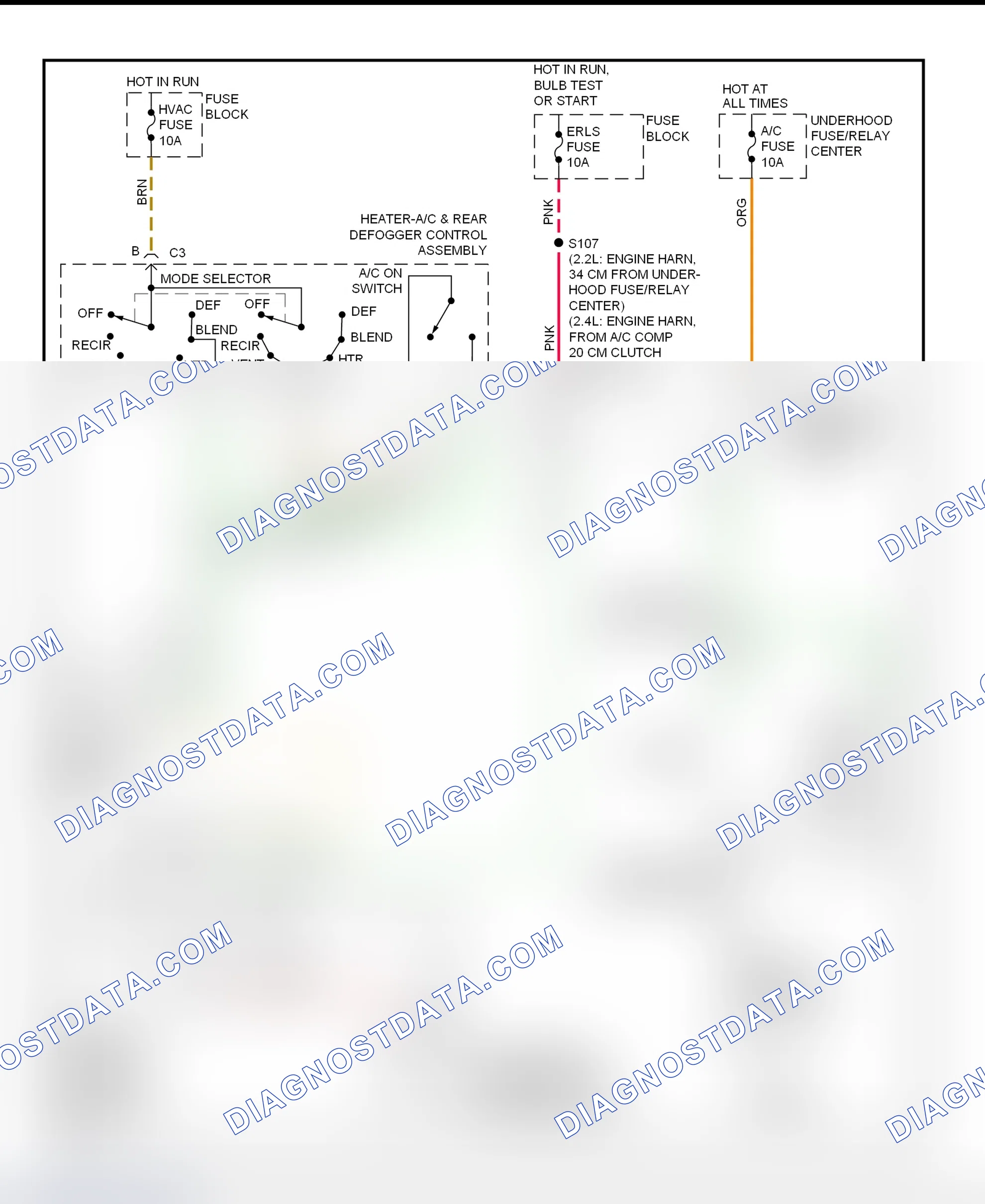 Scheme 15: A/C Compressor Clutch Control Circuit Wiring Diagram (2000 Cavalier & Sunfire)