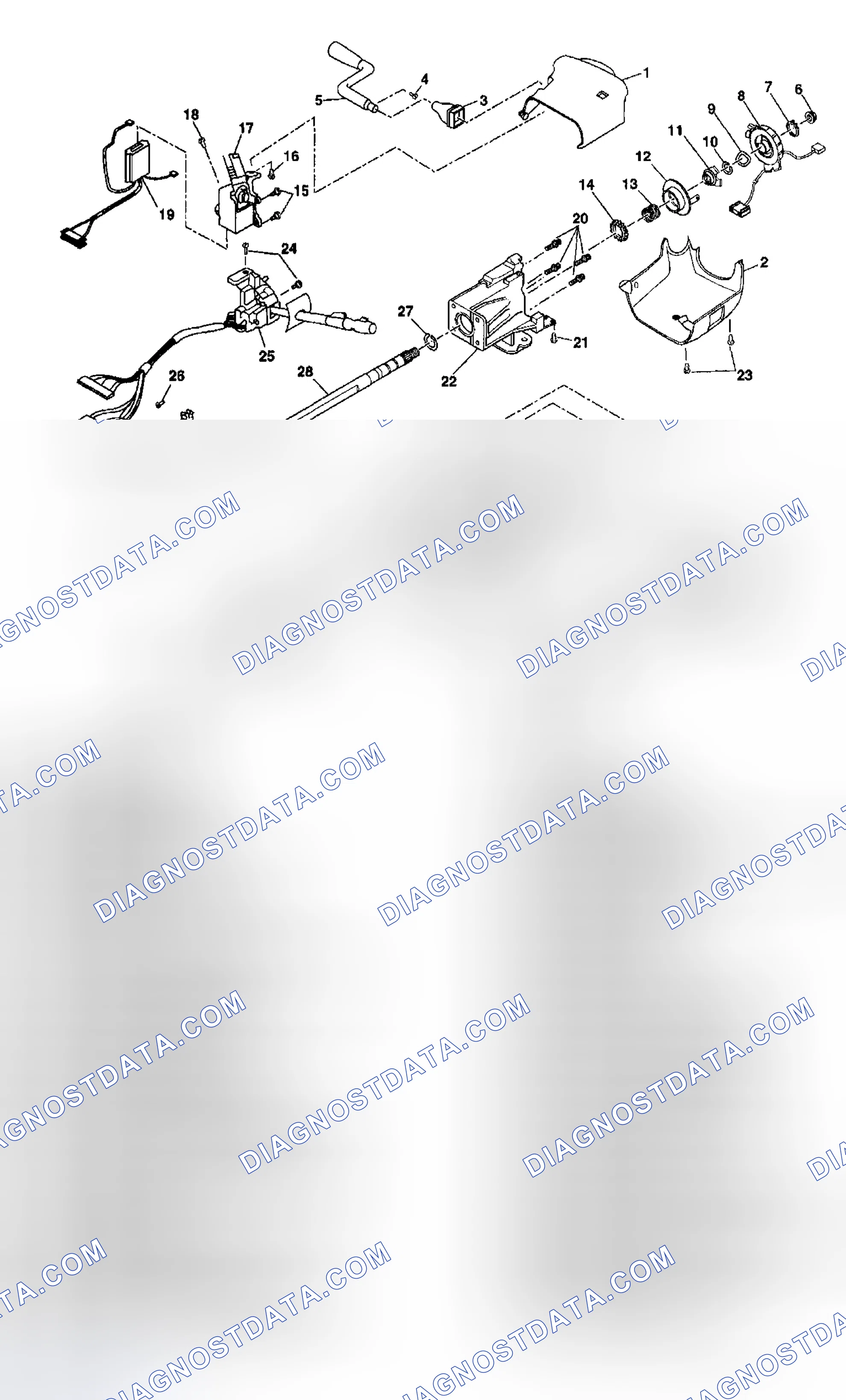 Scheme 3: Steering Column Disassembled View (Column Shift Standard)