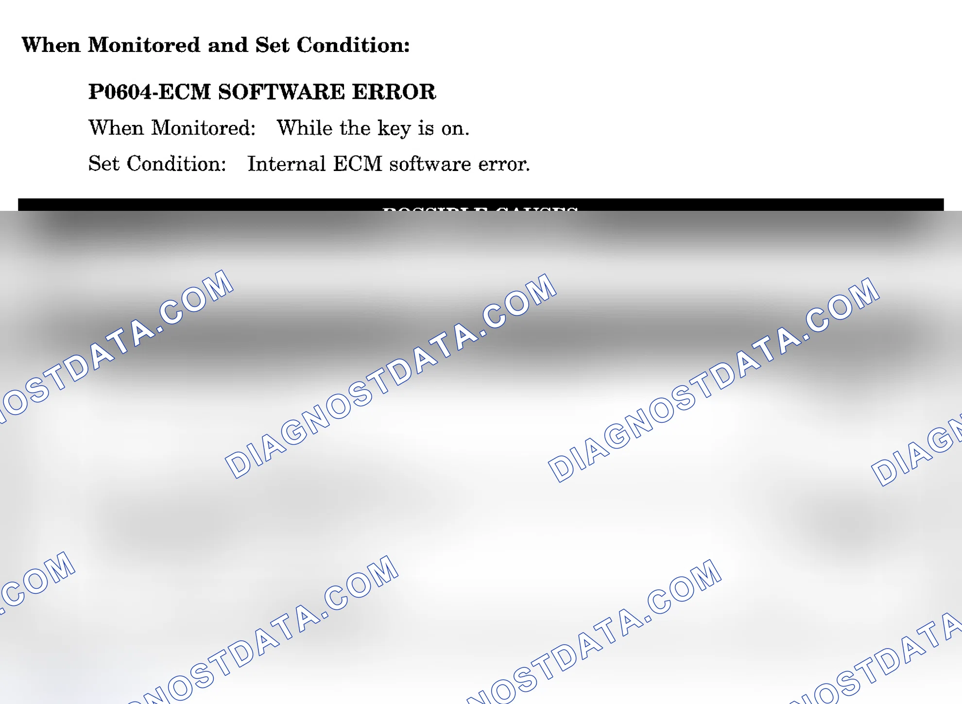 Scheme 930: DTC P0604: ECM SOFTWARE ERROR