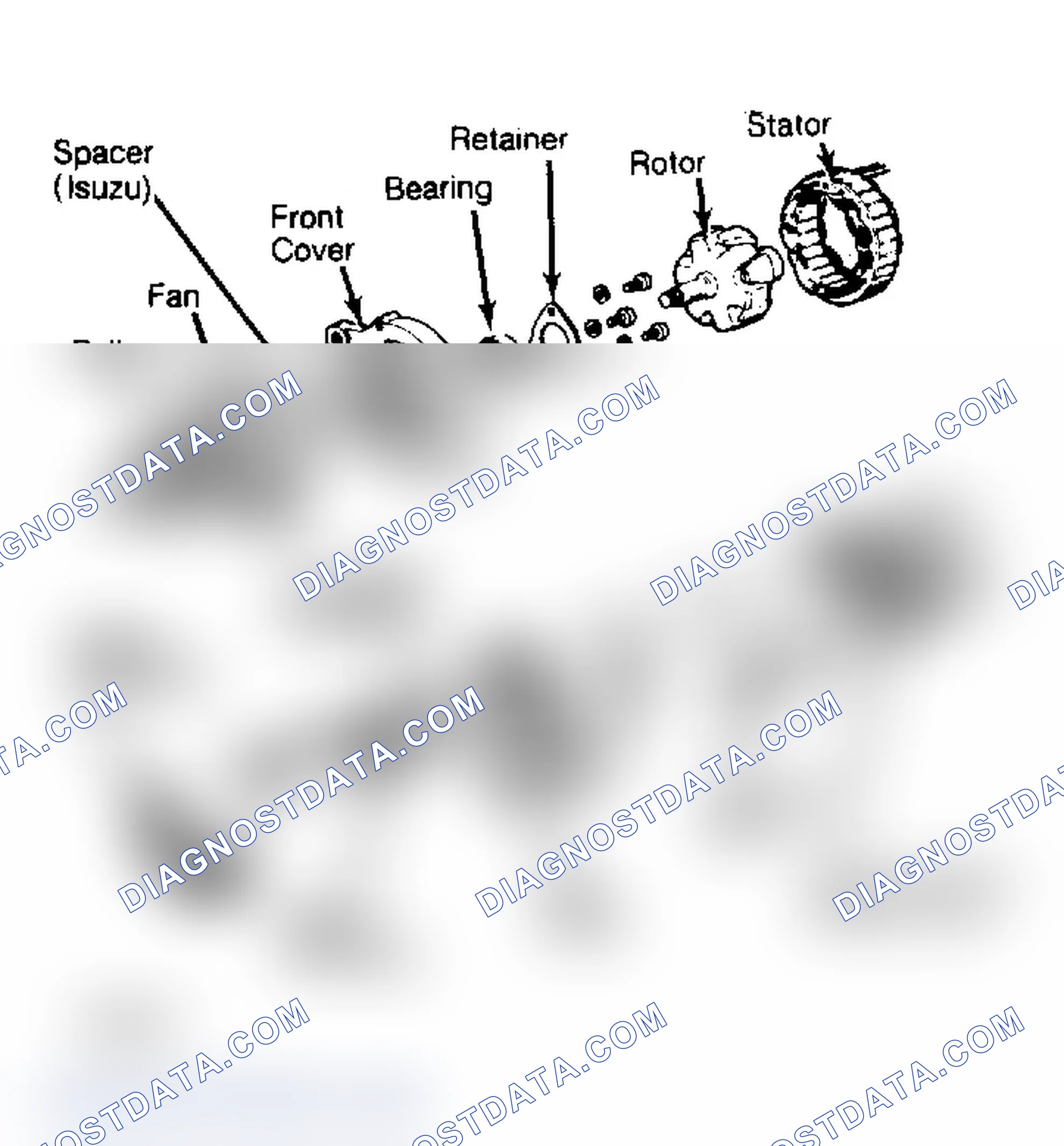 Scheme 4: Exploded View of Typical Hitachi Diesel Engine Alternator