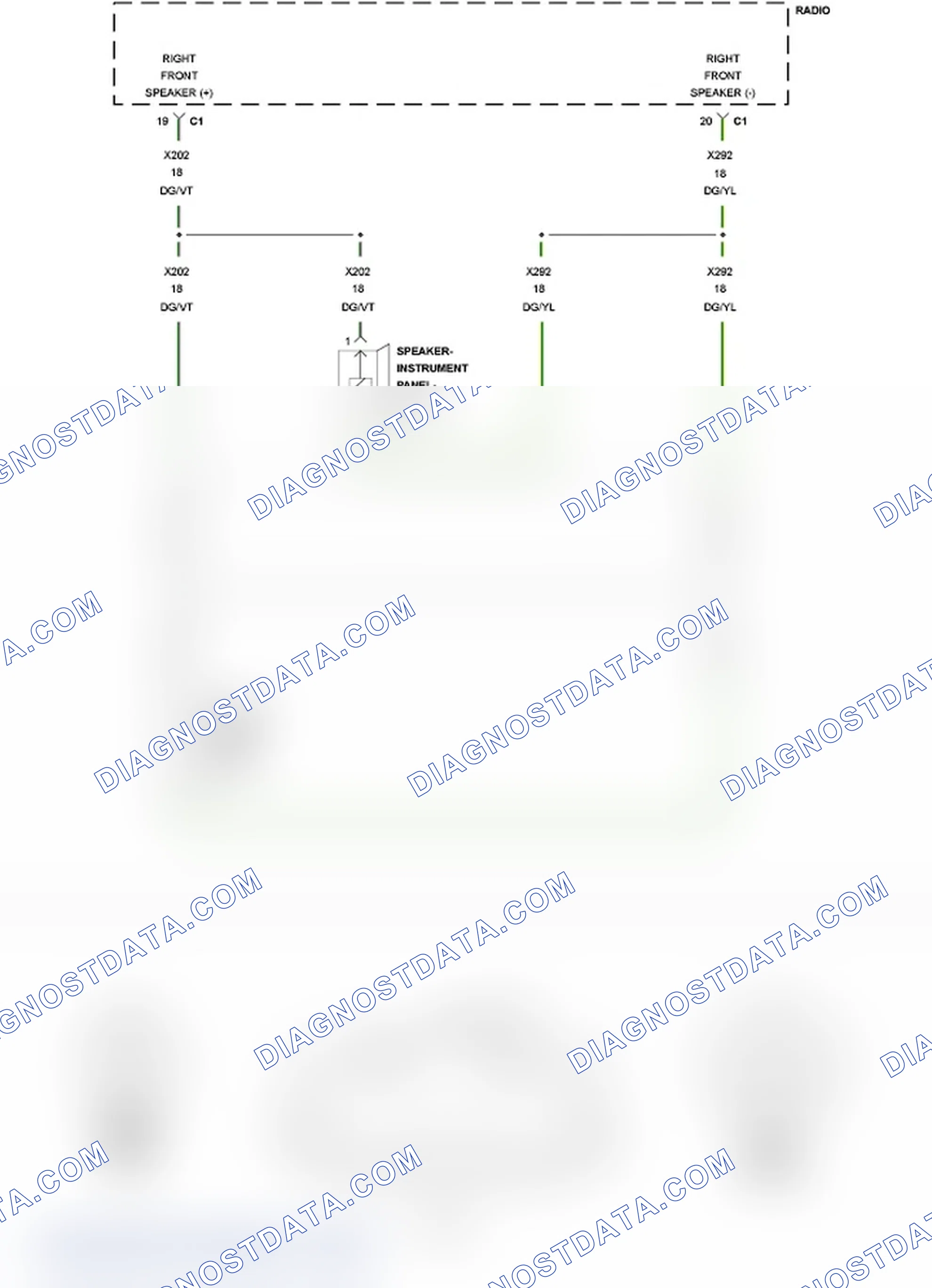 Scheme 97: B1405-FRONT RIGHT AUDIO SPEAKER OUTPUT CIRCUIT LOW