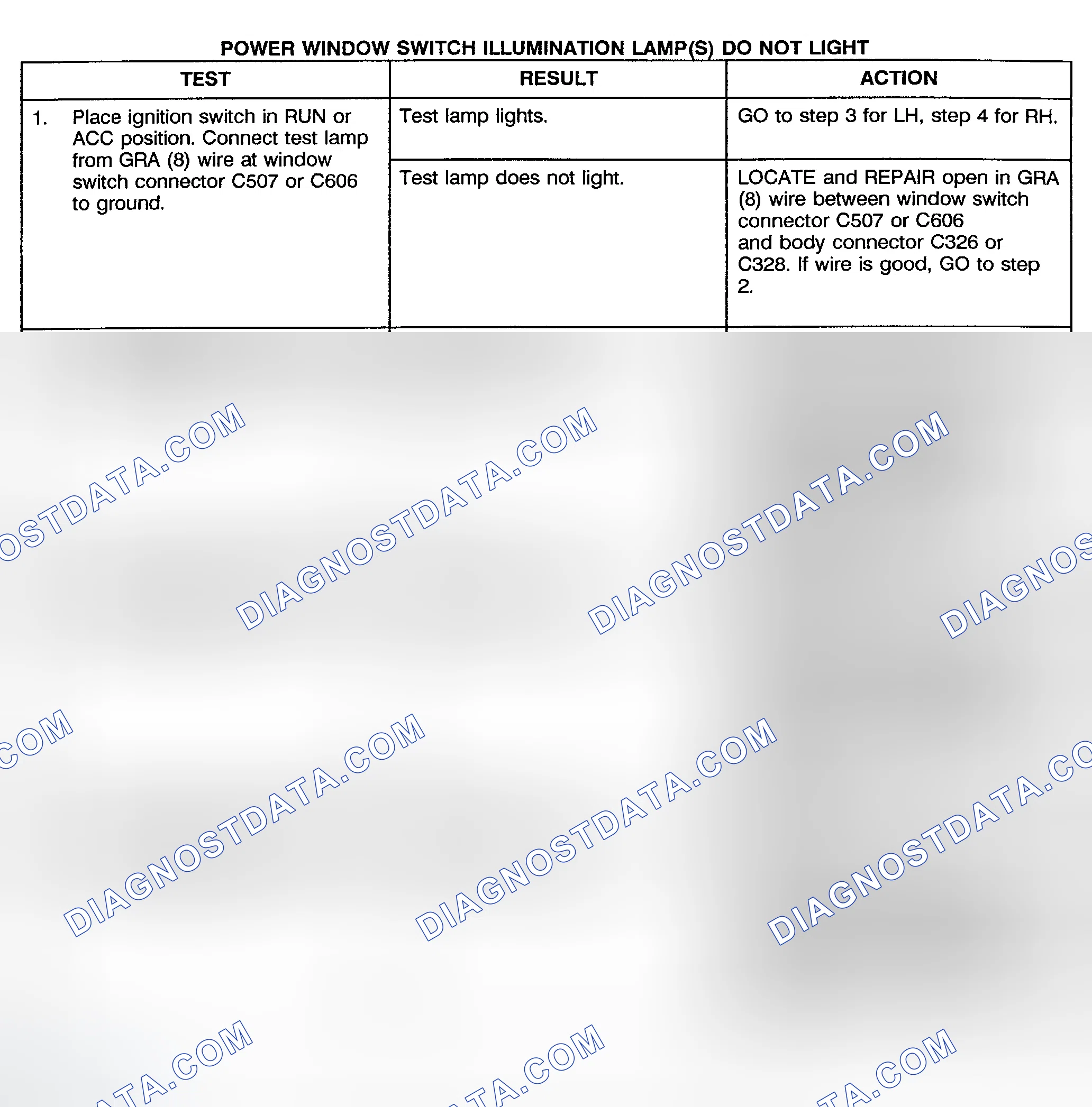Scheme 7: TEST G: POWER WINDOW SWITCH ILLUMINATION LAMP(S) DO NOT LIGHT (CREW CAB, UTILITY & SUBURBAN)