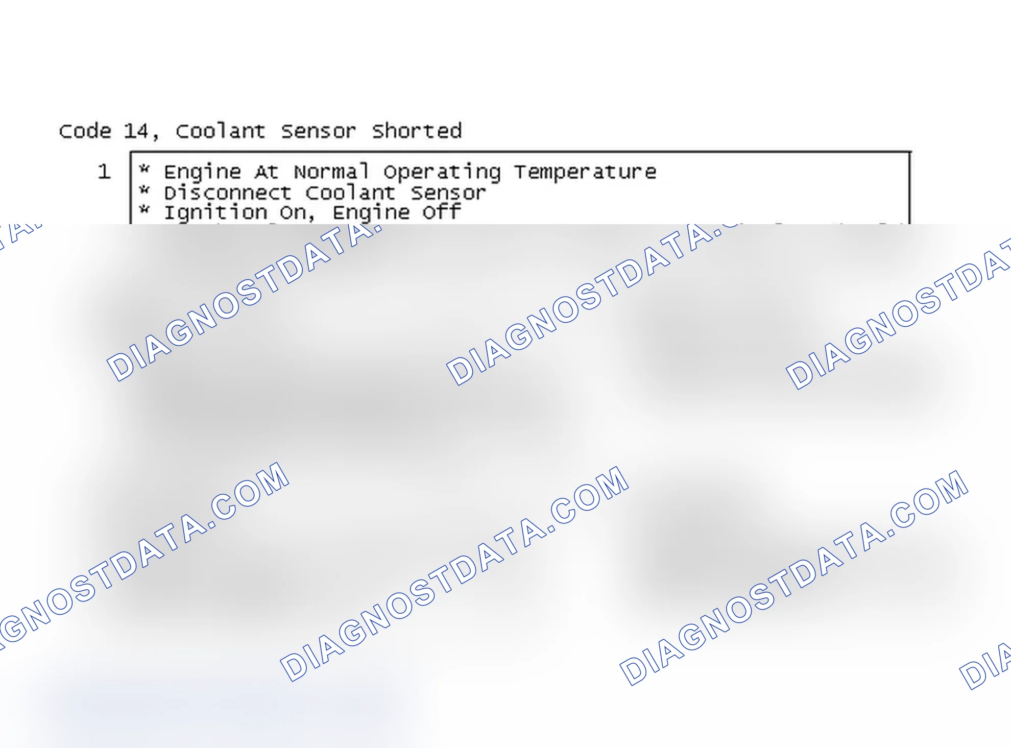 Scheme 105: Code 14, Coolant Sensor Shorted