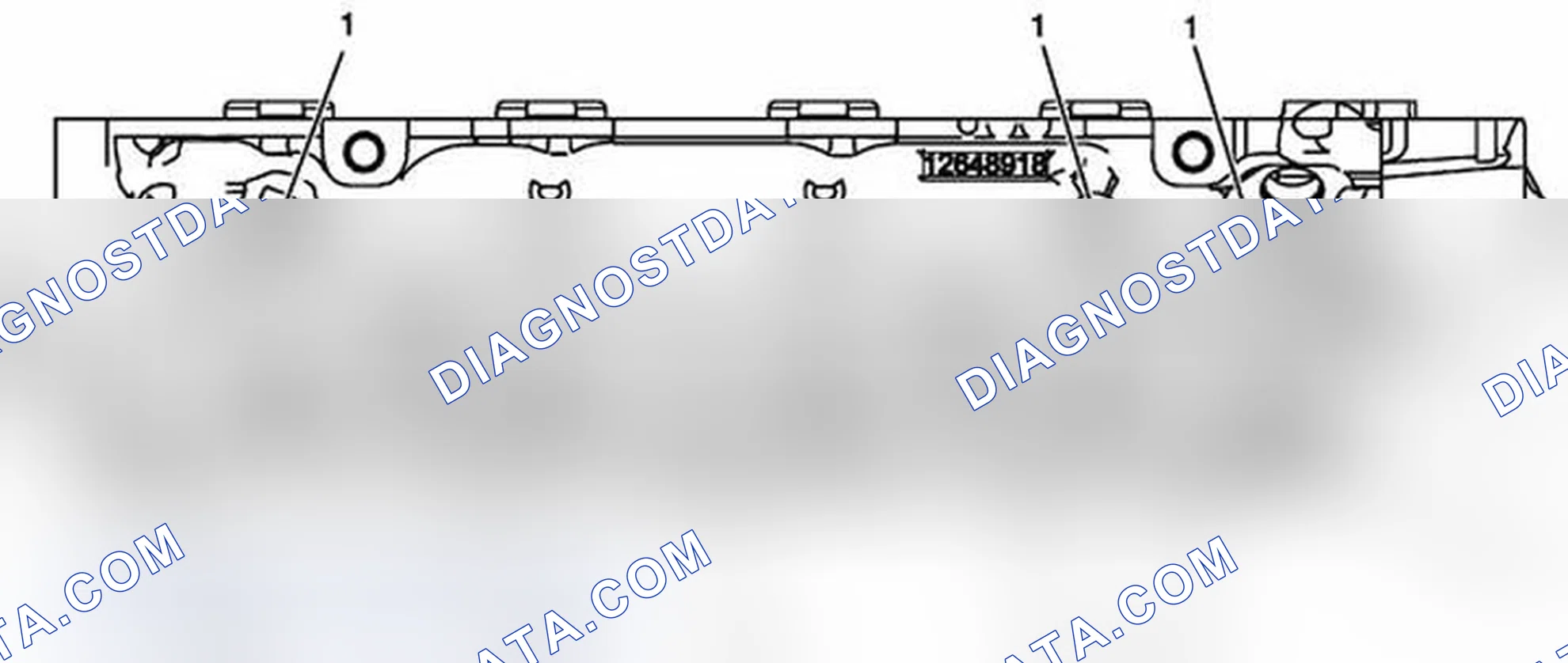 Scheme 74: Cylinder Head Left Side View - Exhaust Manifold Deck Face